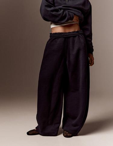Plush parachute trousers — Navy 4