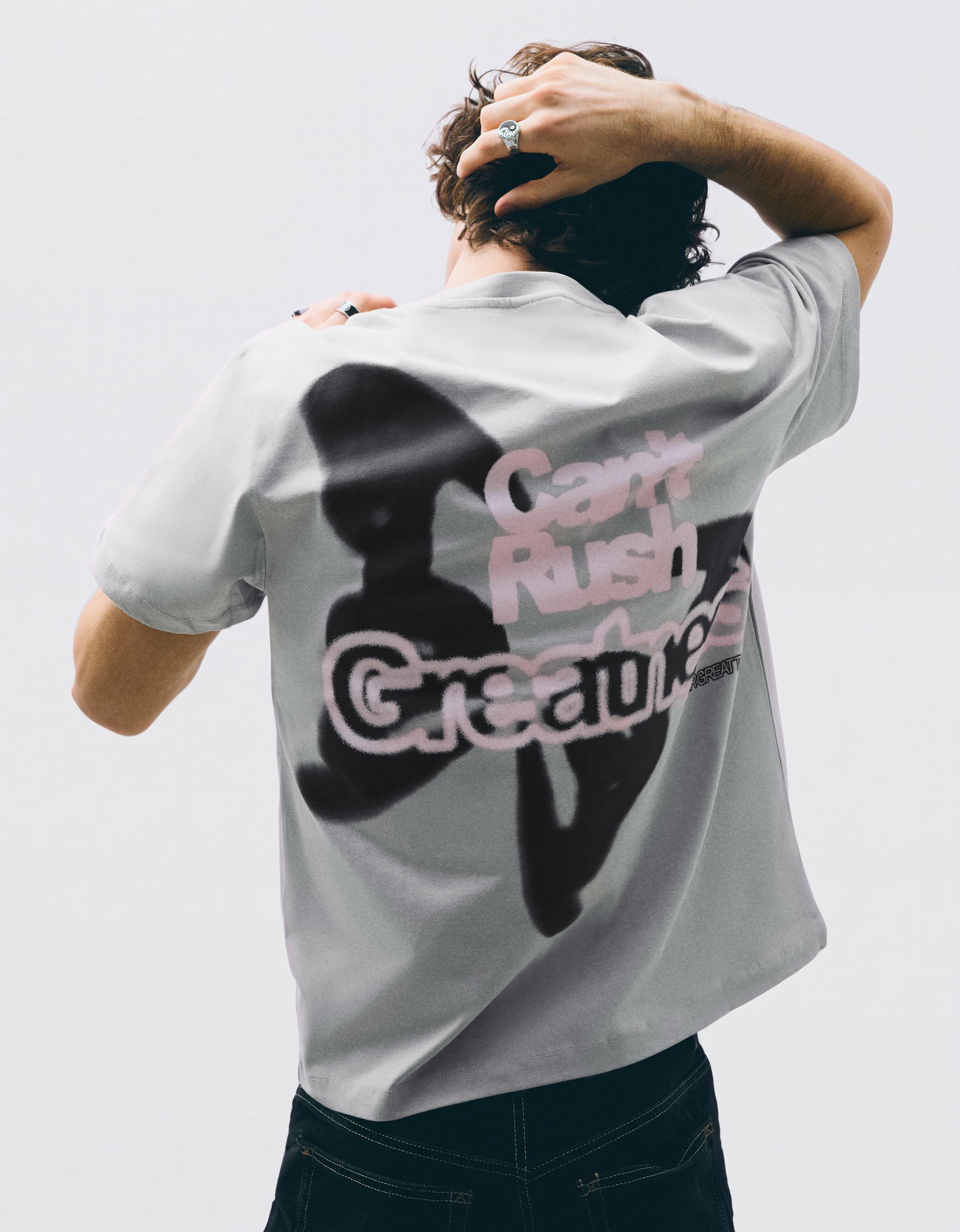 Boxy print T-shirt — Grey