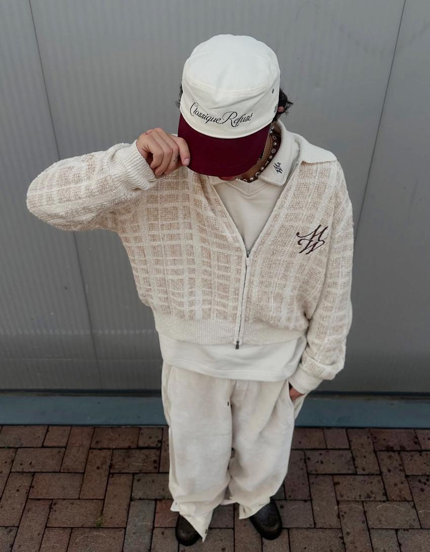 Jacke mit Strukturstickerei-Sandfarbe