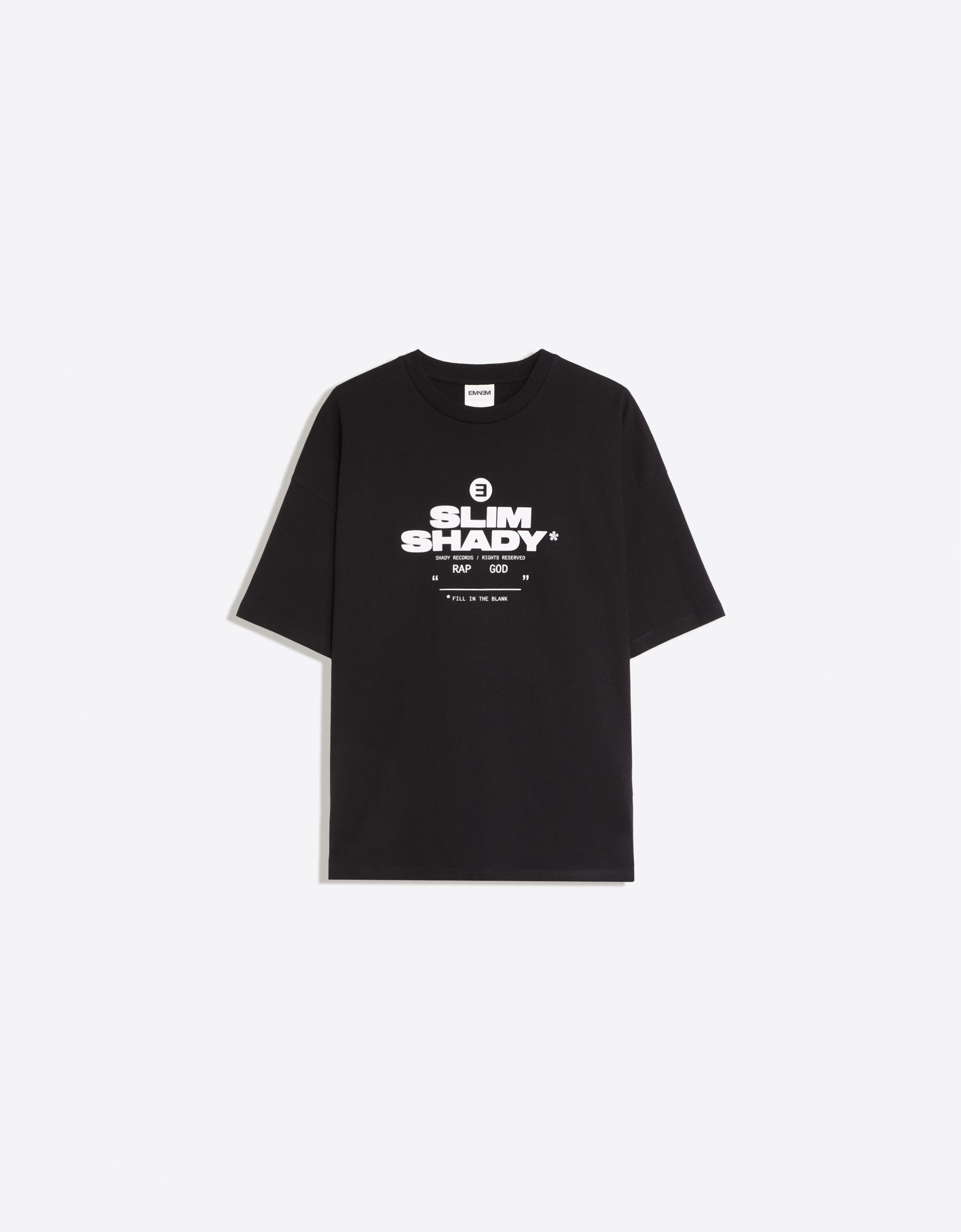 Bershka Oversize kısa kollu EMINEM baskılı tişört görsel 2