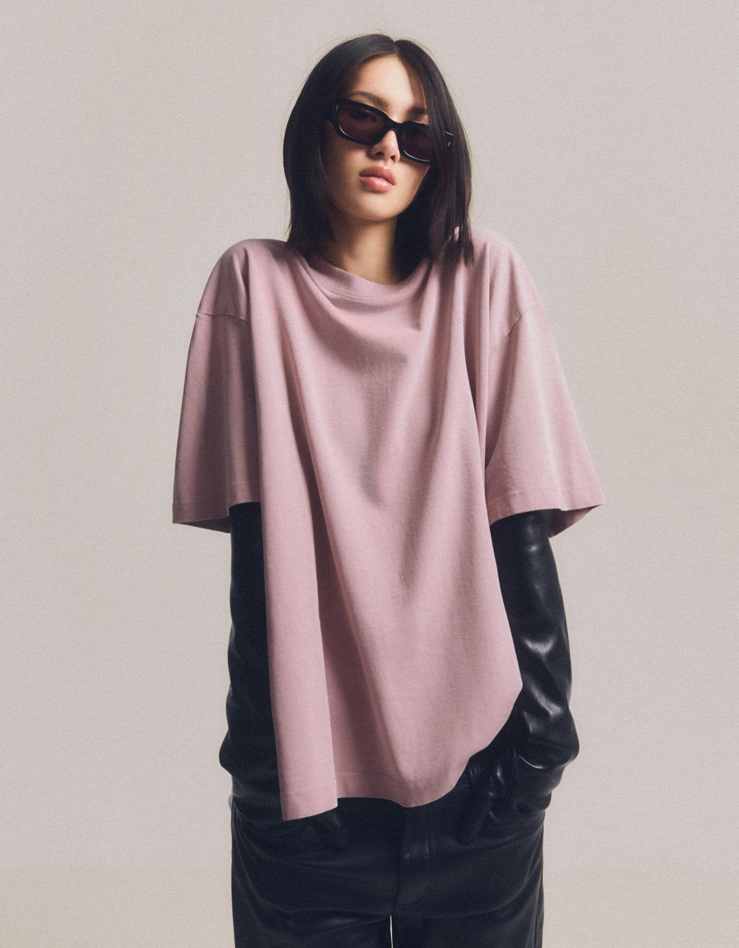 Bershka Oversize-T-Shirt Mit Kurzen Ärmeln Damen M Rosa