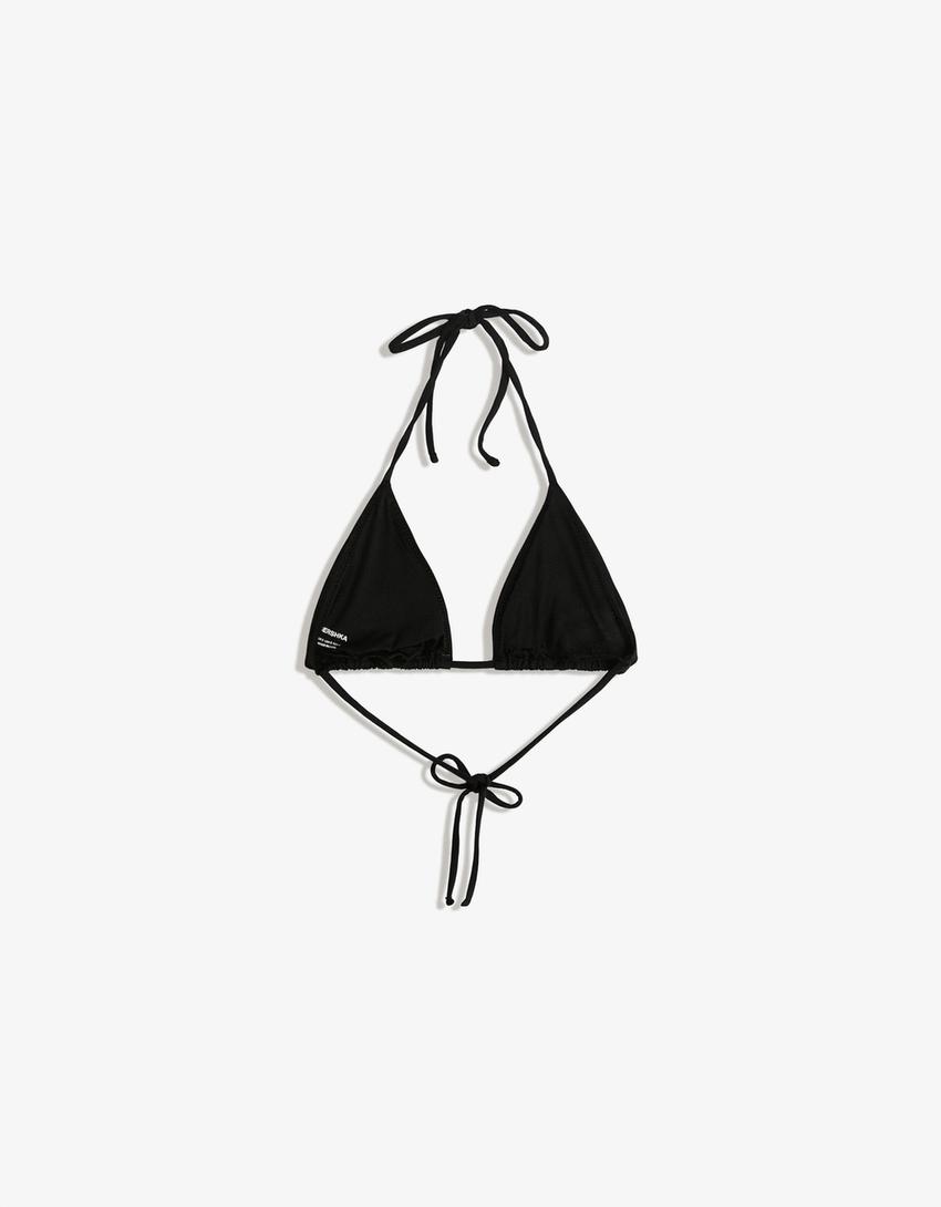 Haut de bikini triangle-Noir