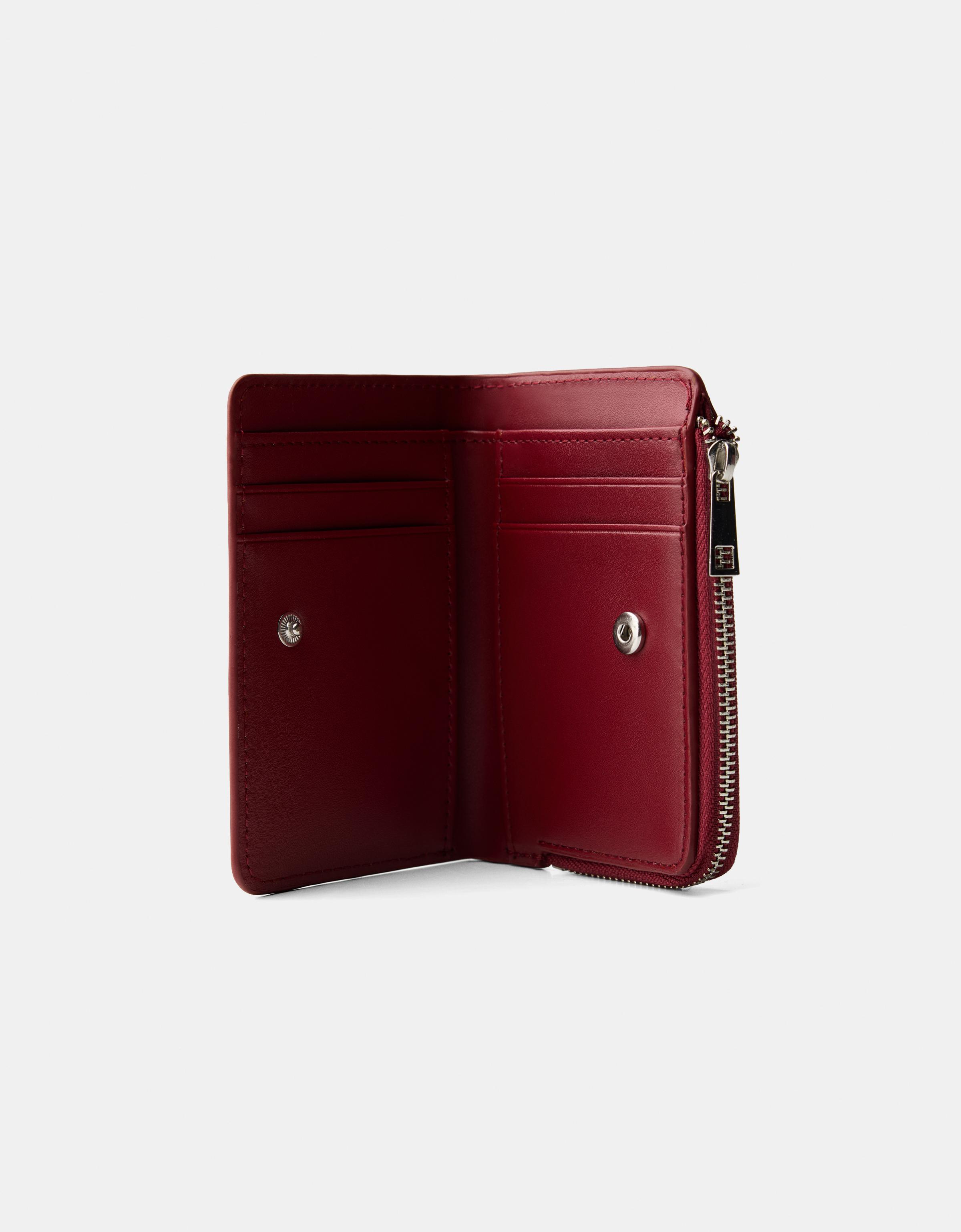 Textured zip purse — Burgundy