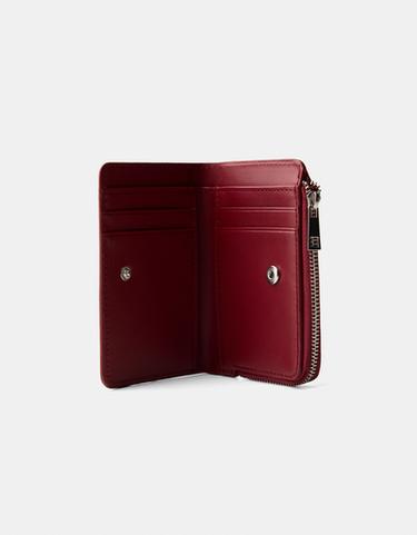 Textured zip purse — Burgundy 3