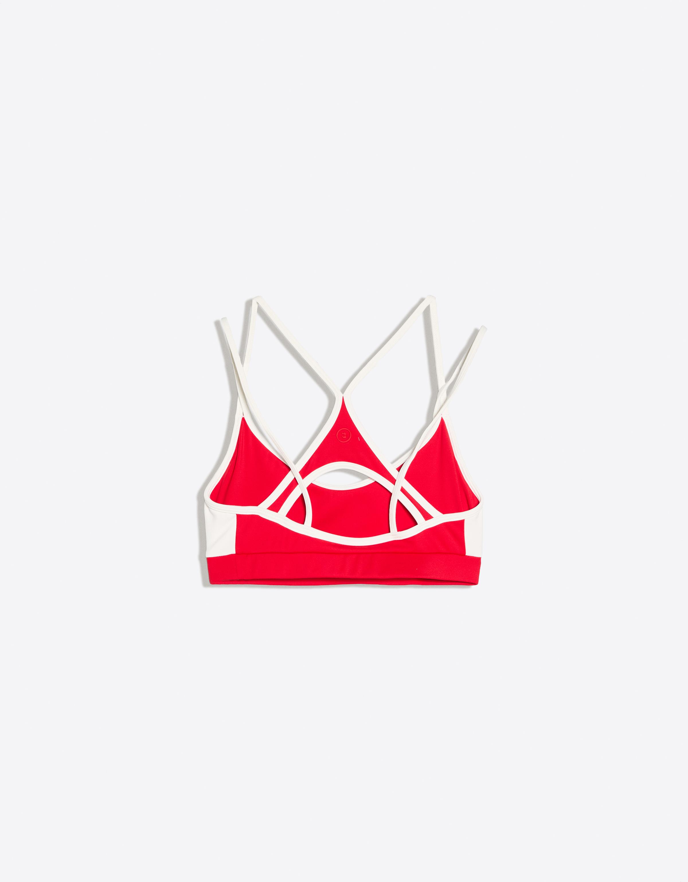Breathable & Quick Dry contrast technical fabric top — Red