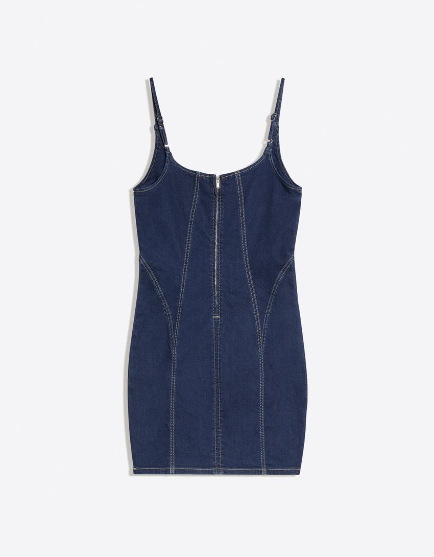Vestido denim mini-Marino