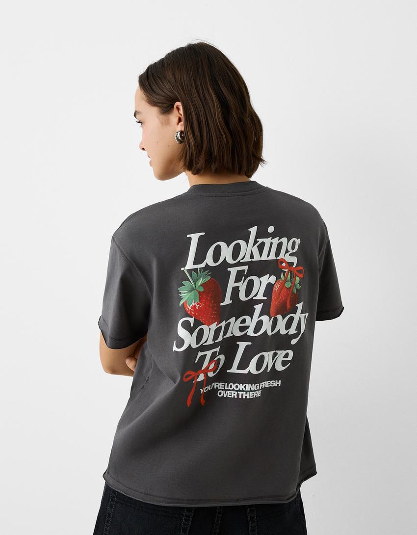 Regular fit short sleeve print T-shirt-Grey-2