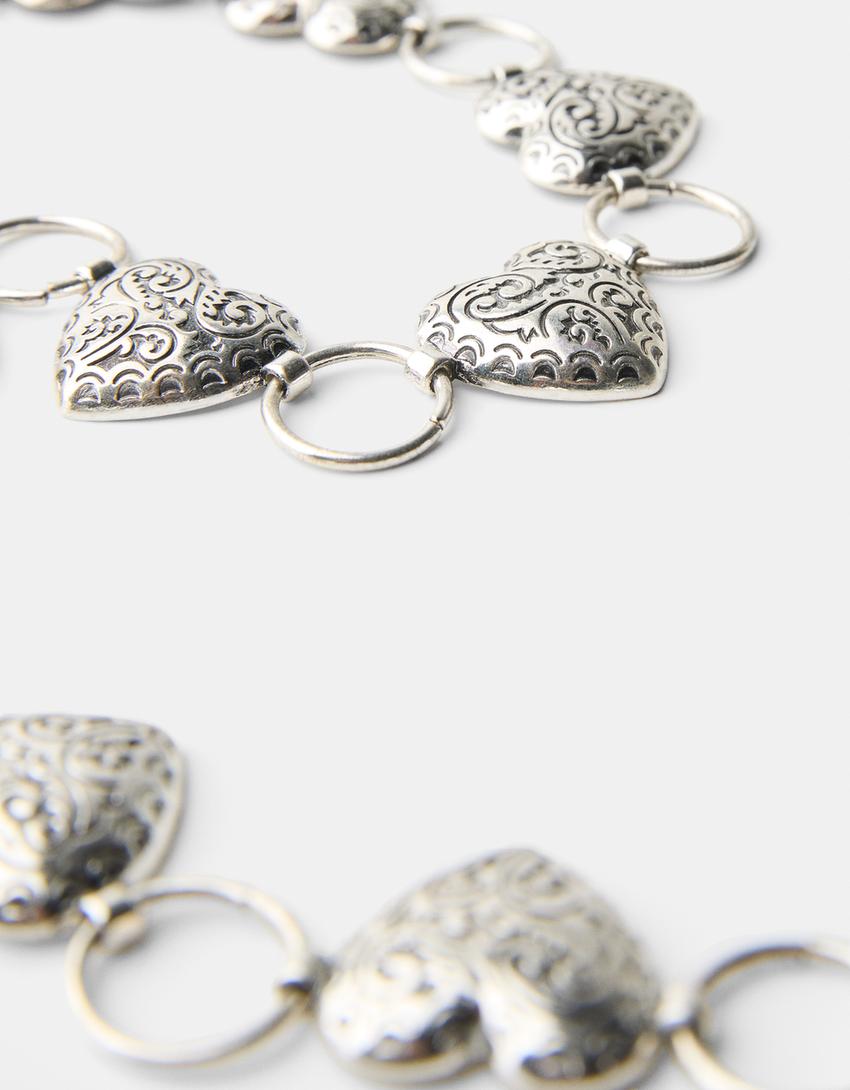 Ceinture chaîne cœurs-Argent-1