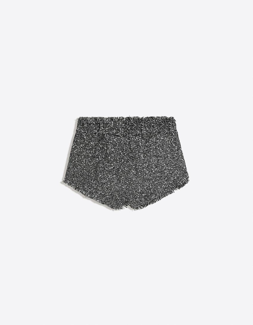 Shorts tejido estructura-Negro