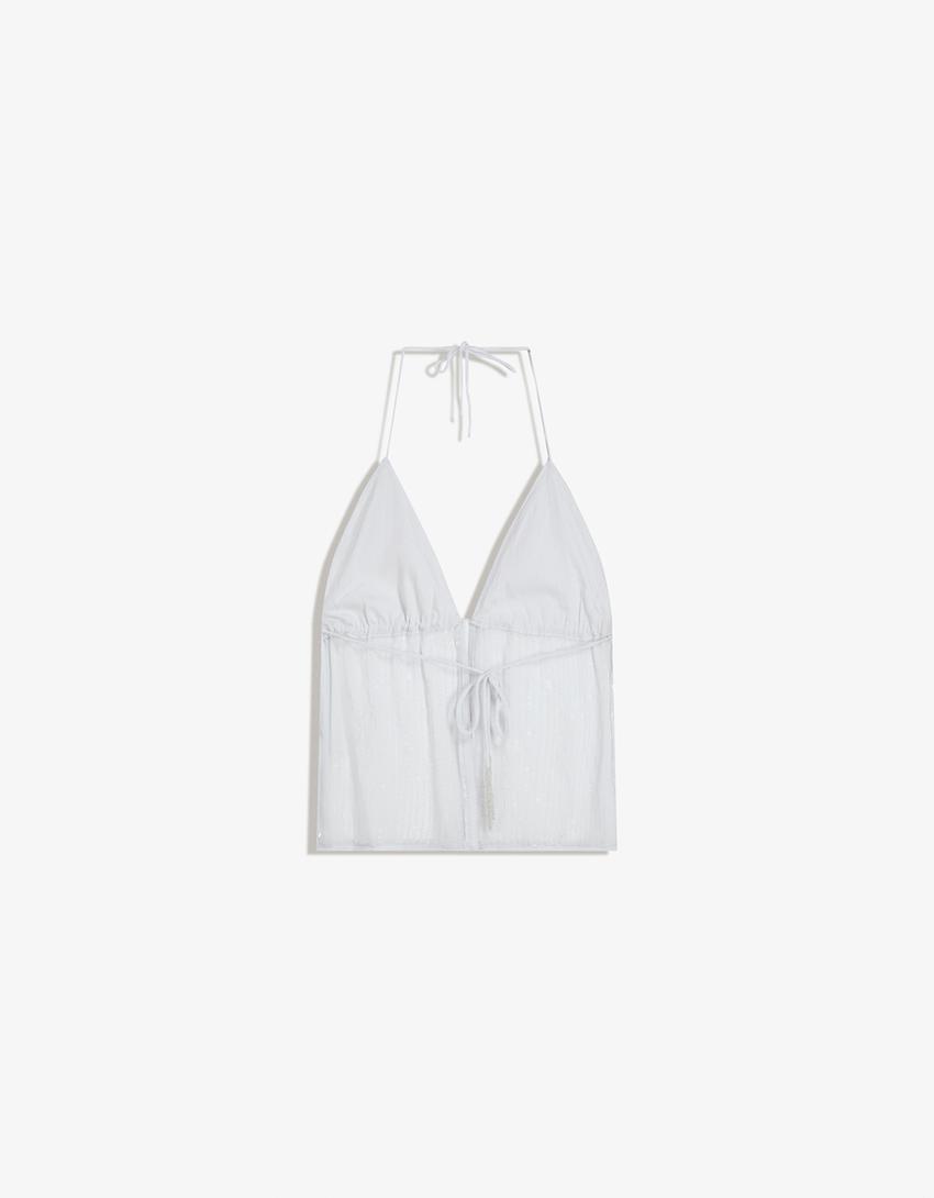 Top halter paillette-Pietra