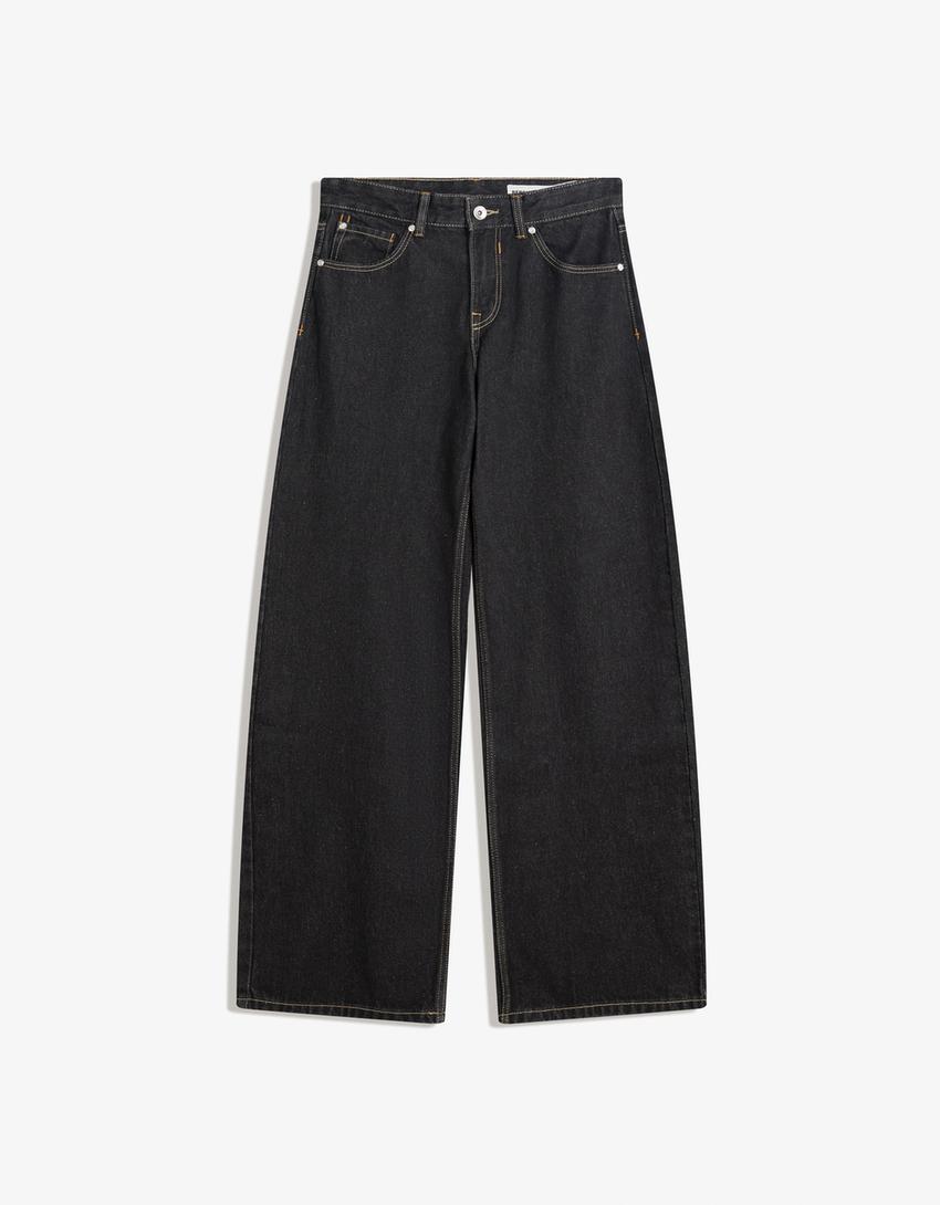 Jeans boyfriend-Cinzento-escuro-0