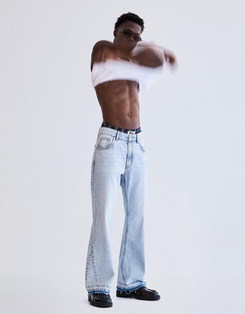 ג'ינס מתרחב בגזרת Straight fit-תכלת-3