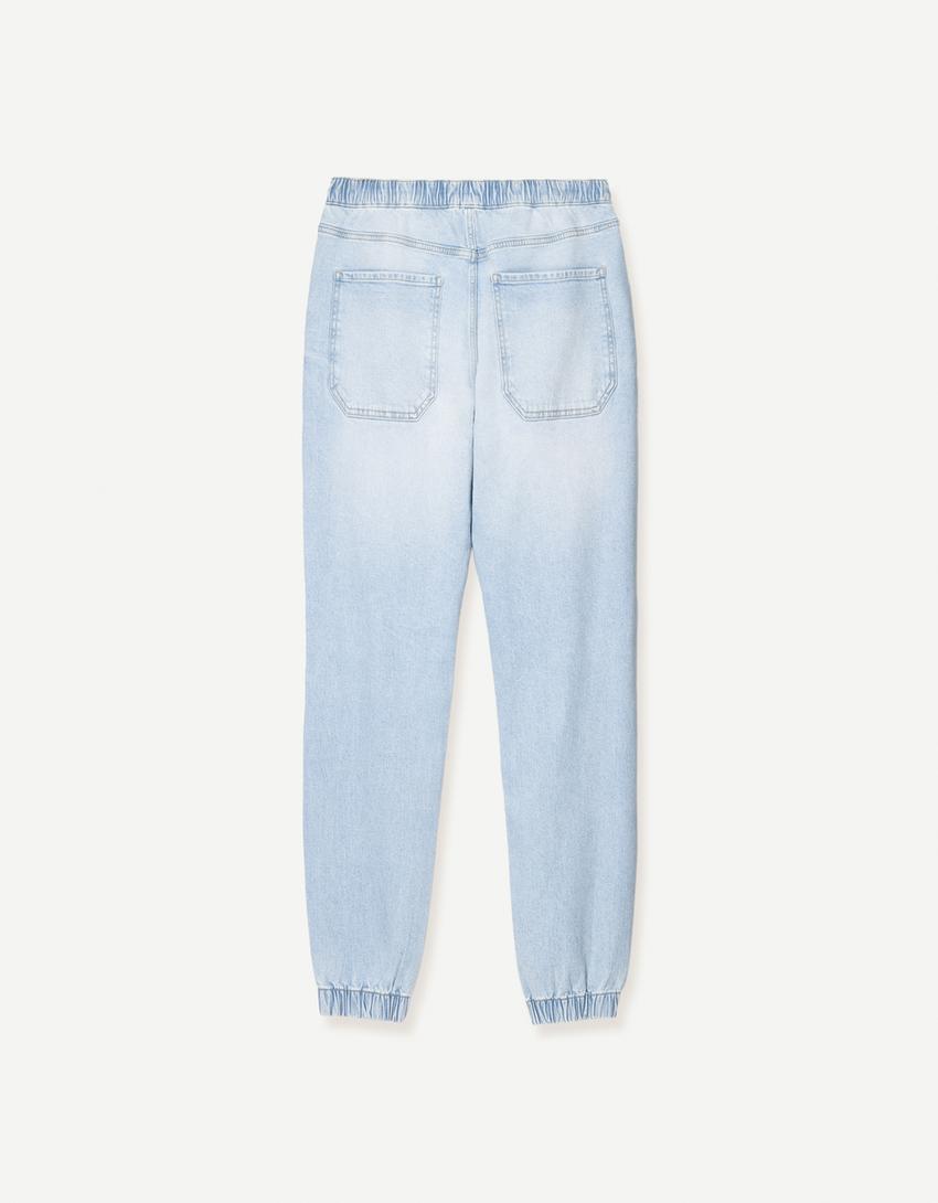 Jeans jogger rotos-Azul claro