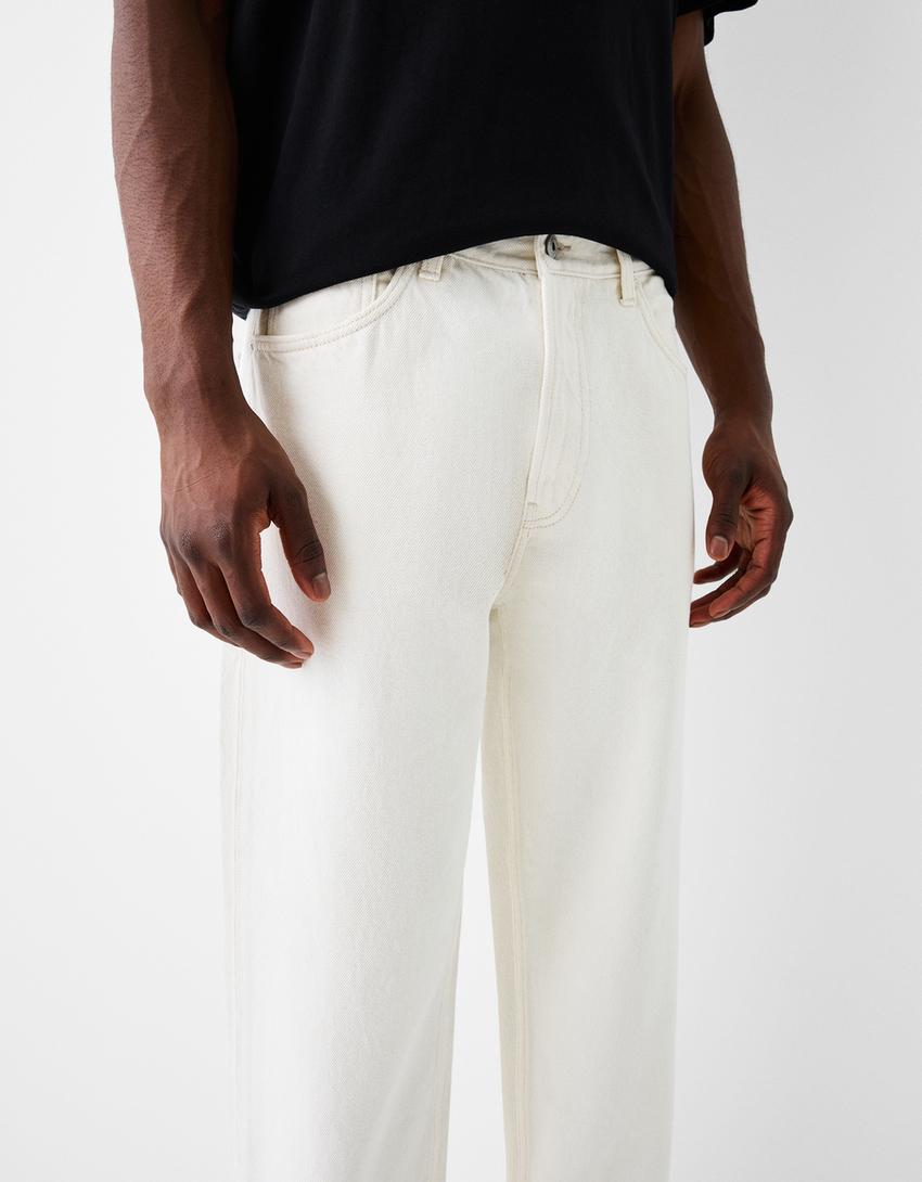 Straight fit ’90s jeans-Cream-3