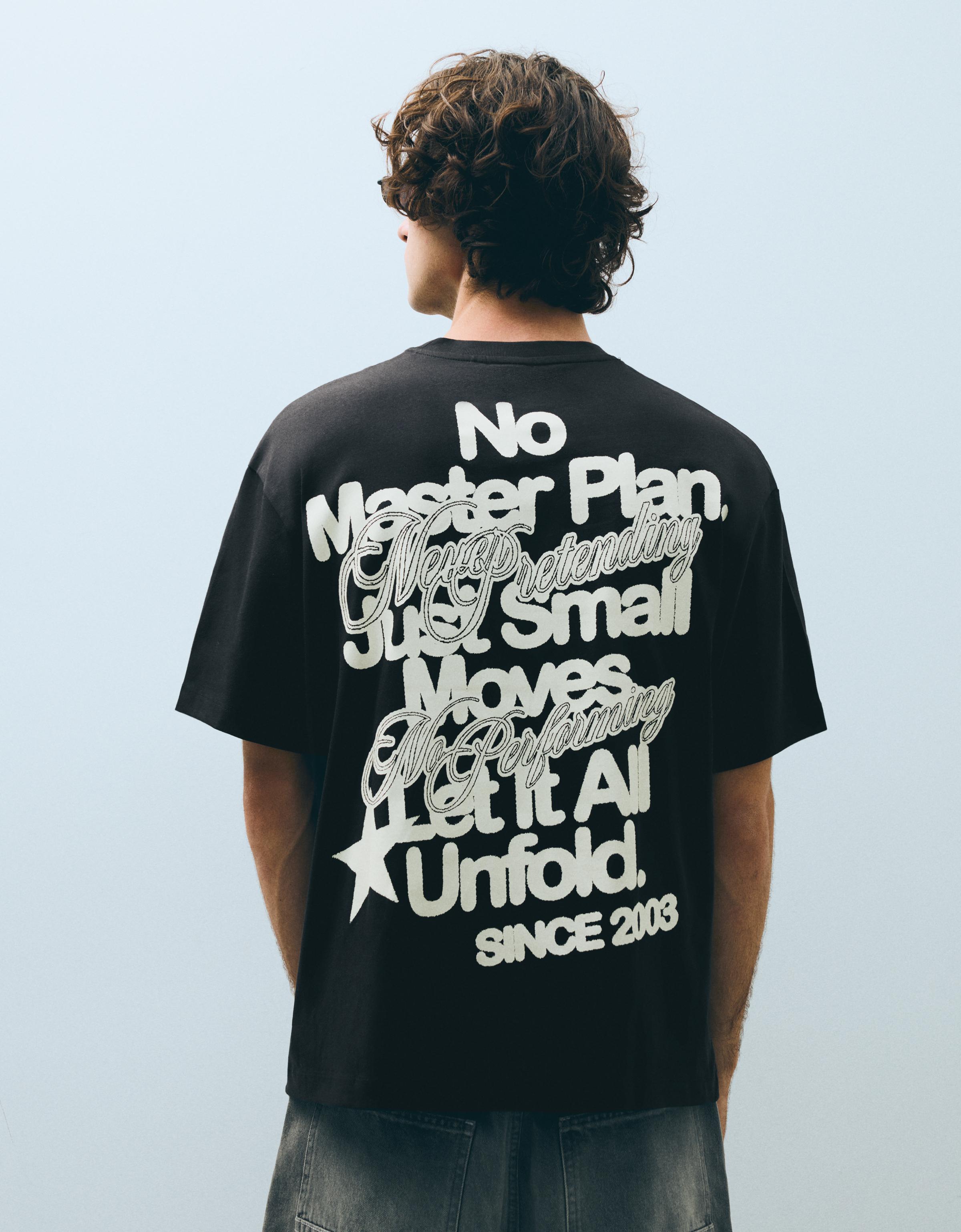 Boxy print T-shirt — Black