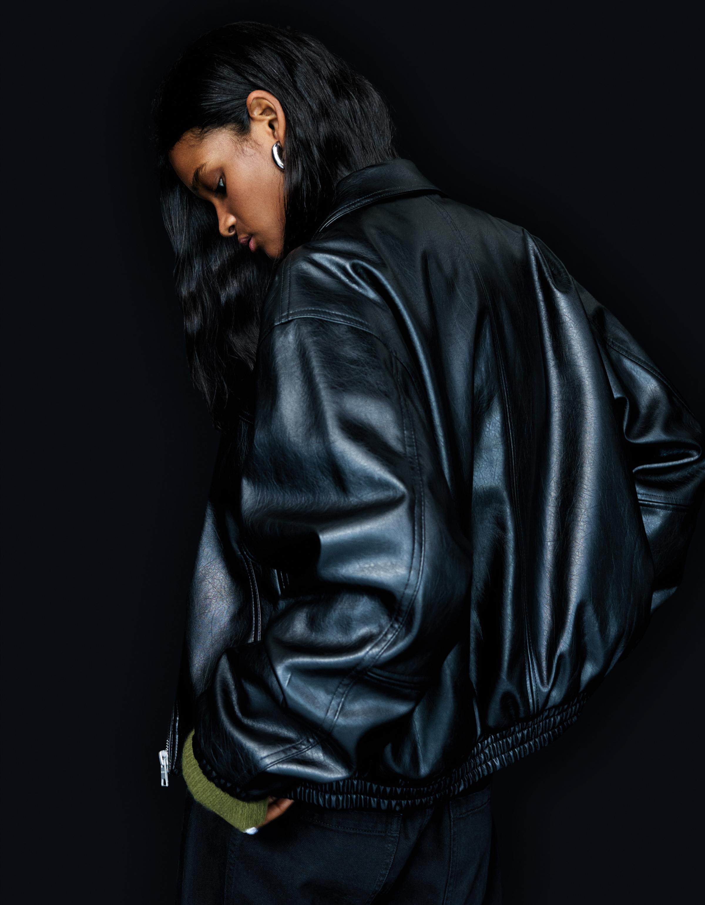 Bershka レザージャケット Bershka leather look jacket in washed gray | ASOS