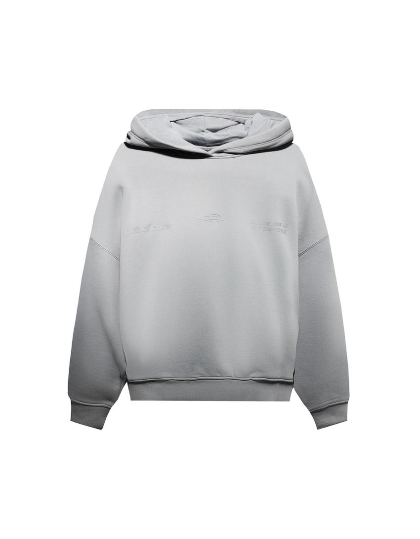 Hoodie met out of core-print-Grijs