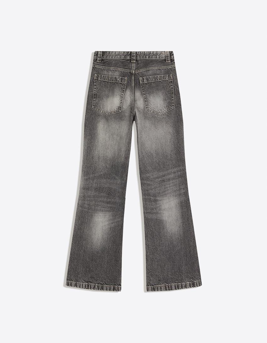 Jeans baggy fit flare fit-Cinzento-escuro