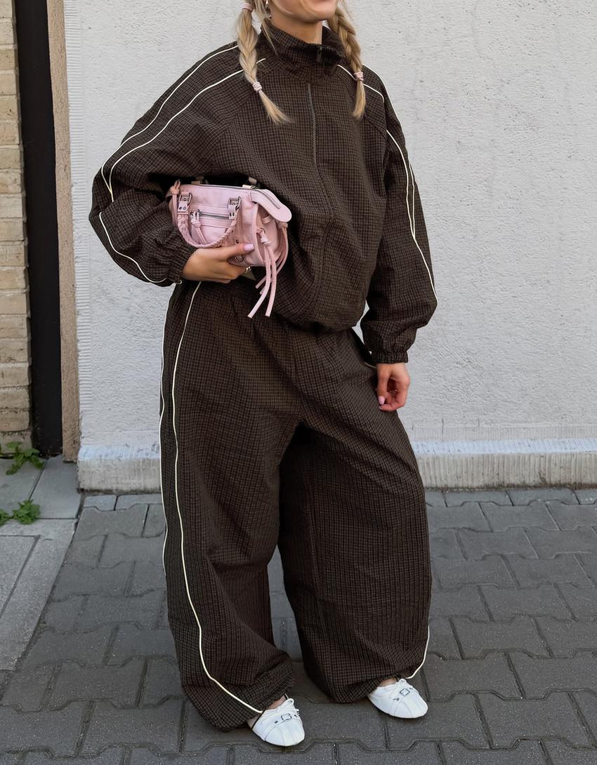 Teknik paraşüt pantolon-Kahverengi
