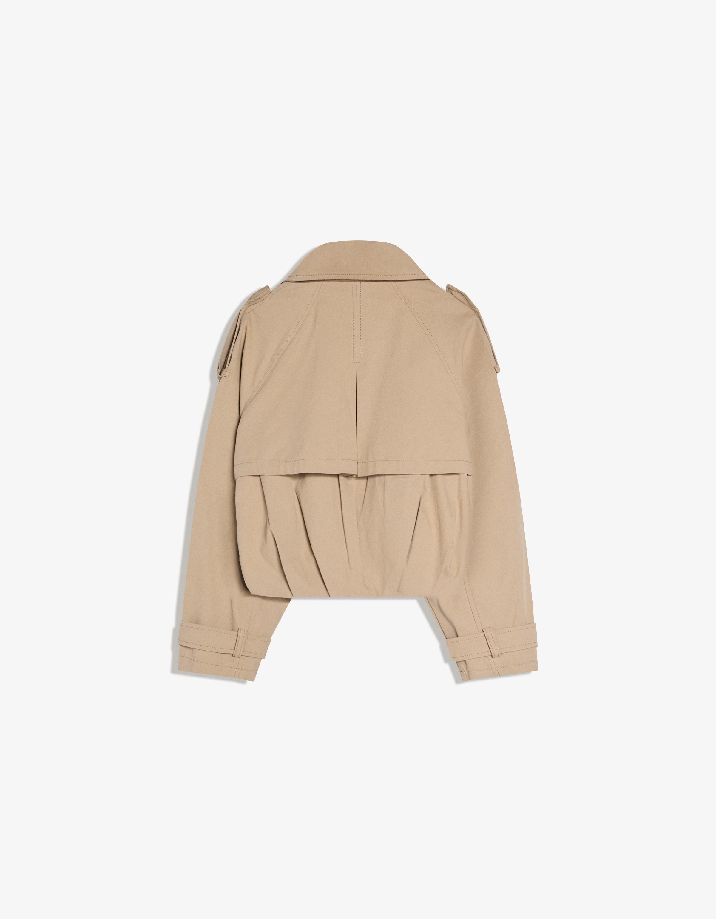 Balloon effect cropped trench coat — Camel