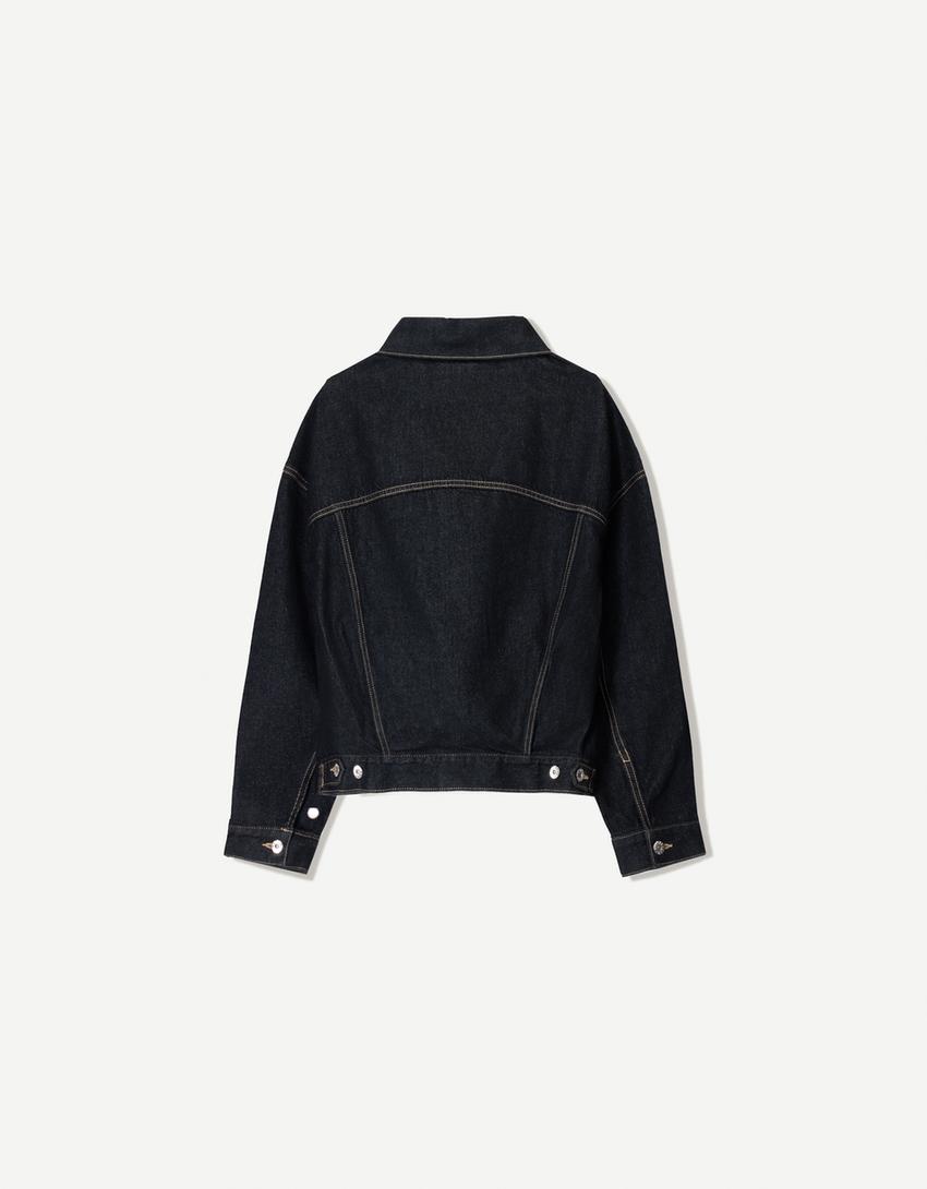 Balloon-jeansjacke-Marinenblau-4