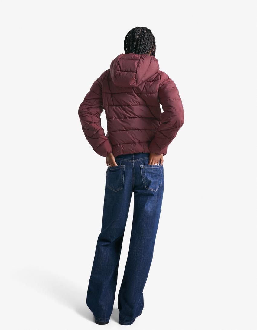 Blouson fin matelassé-Bordeaux