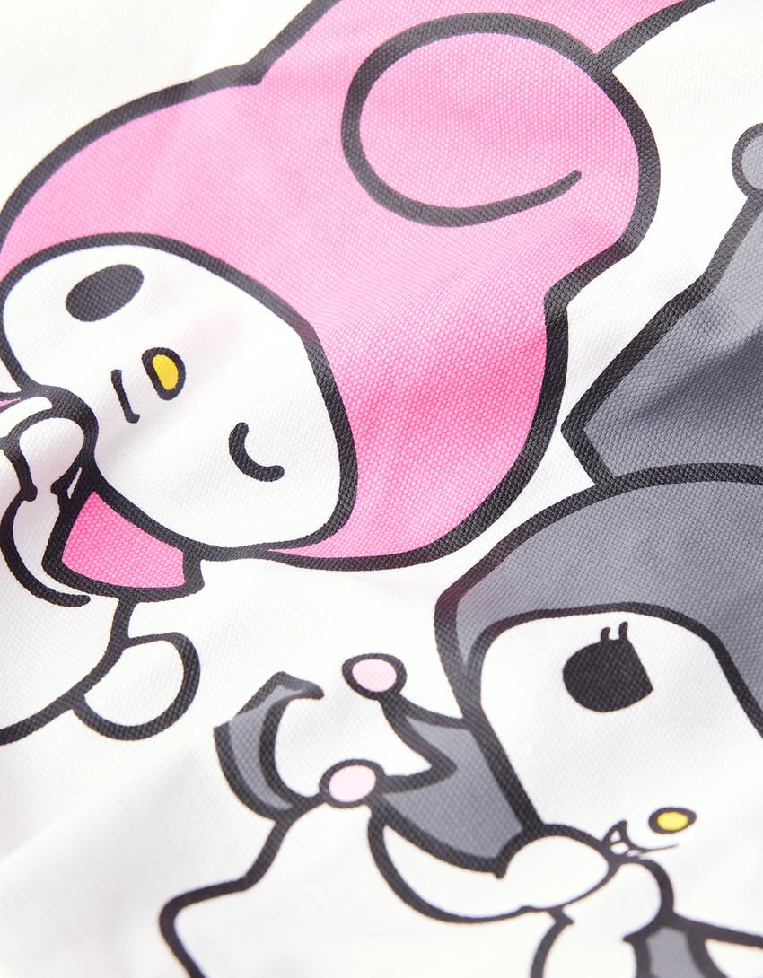 حقيبة تسوق بطبعة كورومي-أبيض-2