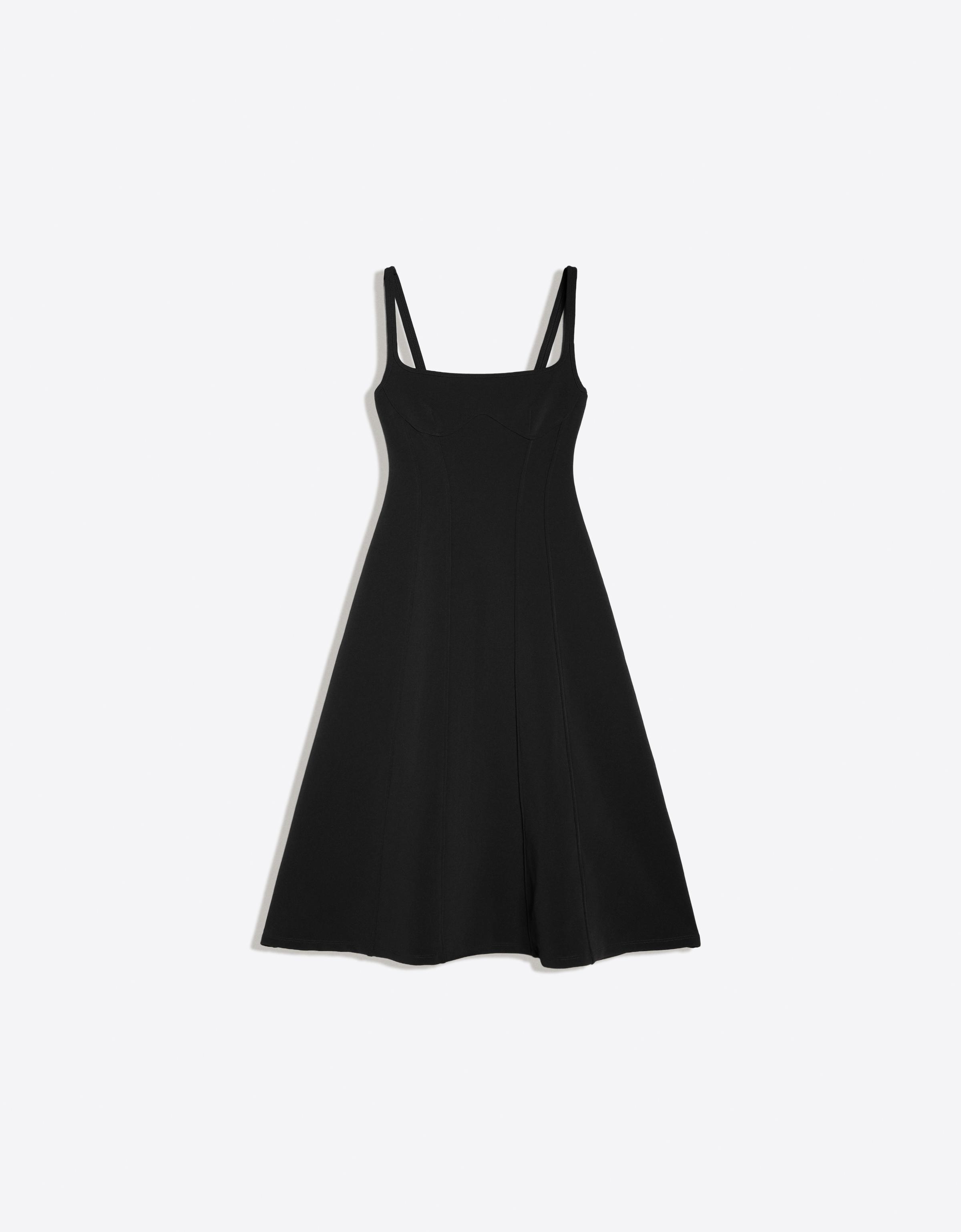 Midi corset dress with straps — Black