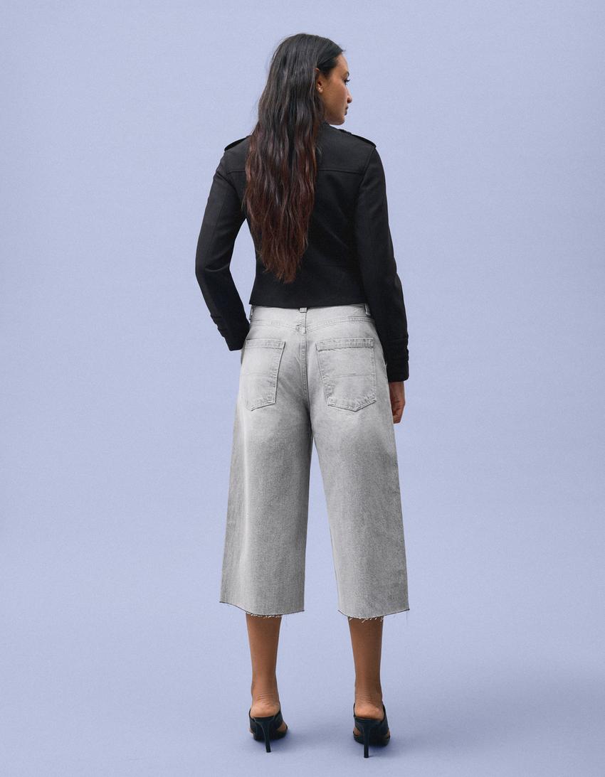 Bermuda jort denim skater-Gris