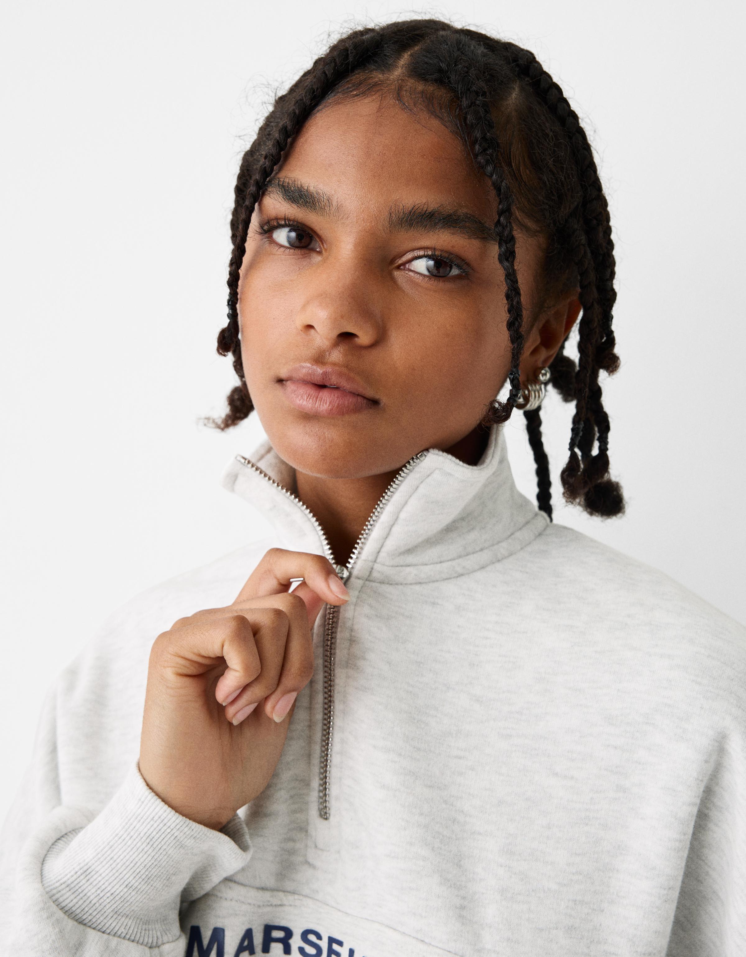 Printed sweatshirt with zip - Sweatshirts and hoodies - BSK