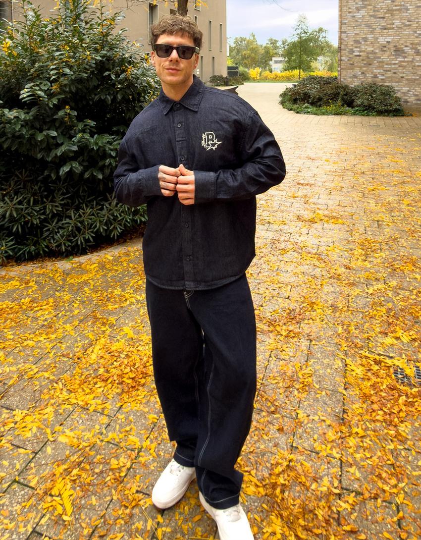 Oversize-Jeanshemd-Blau