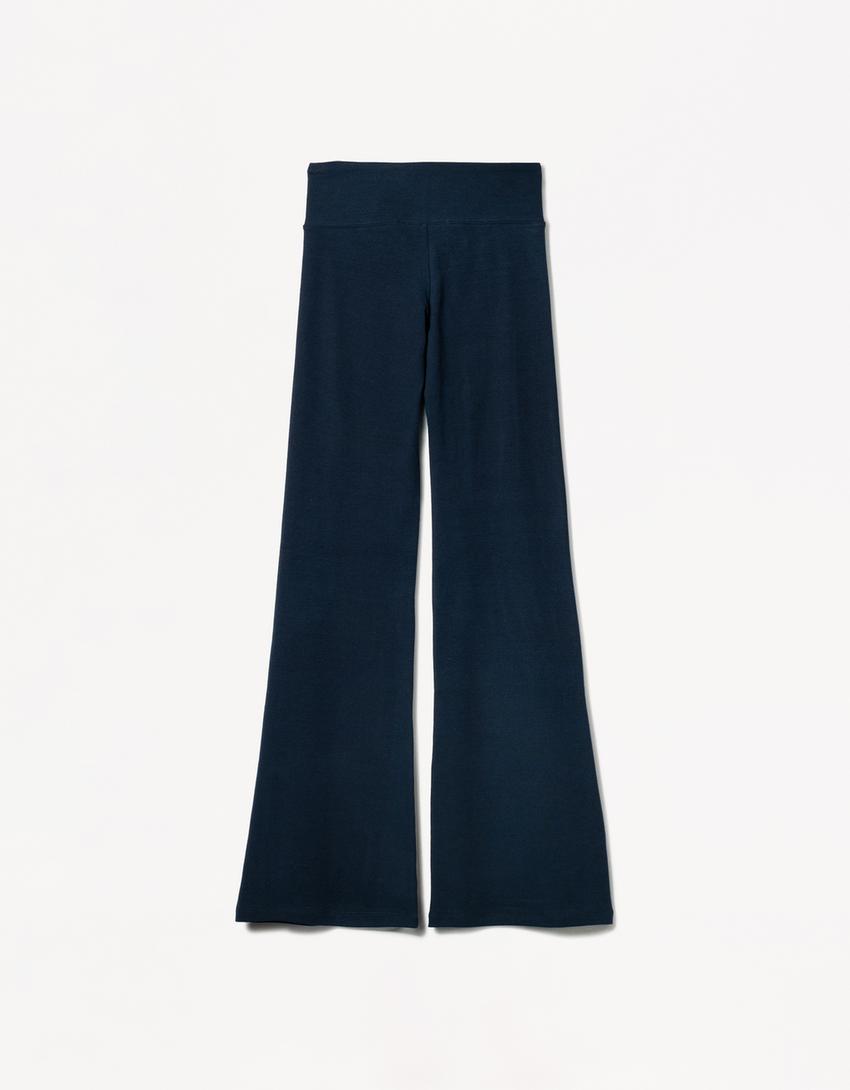 Flared trousers-Navy