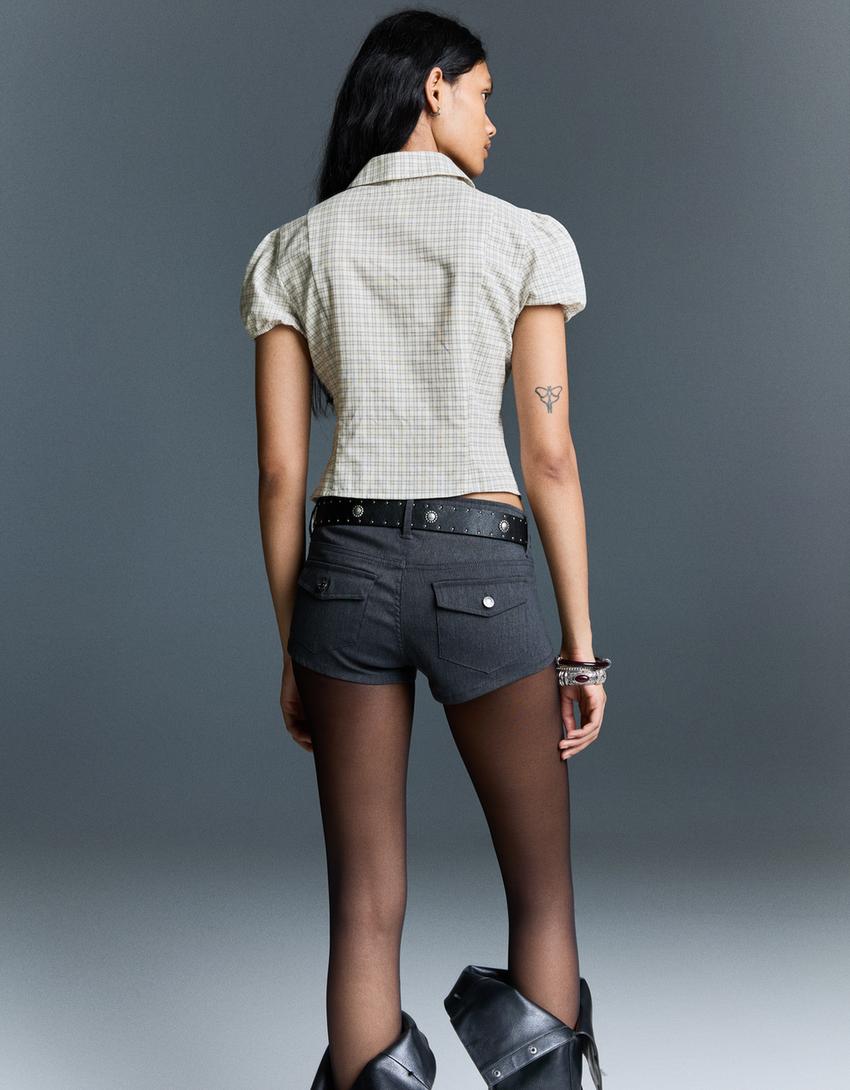 Cămașă mânecă scurtă-Ecru