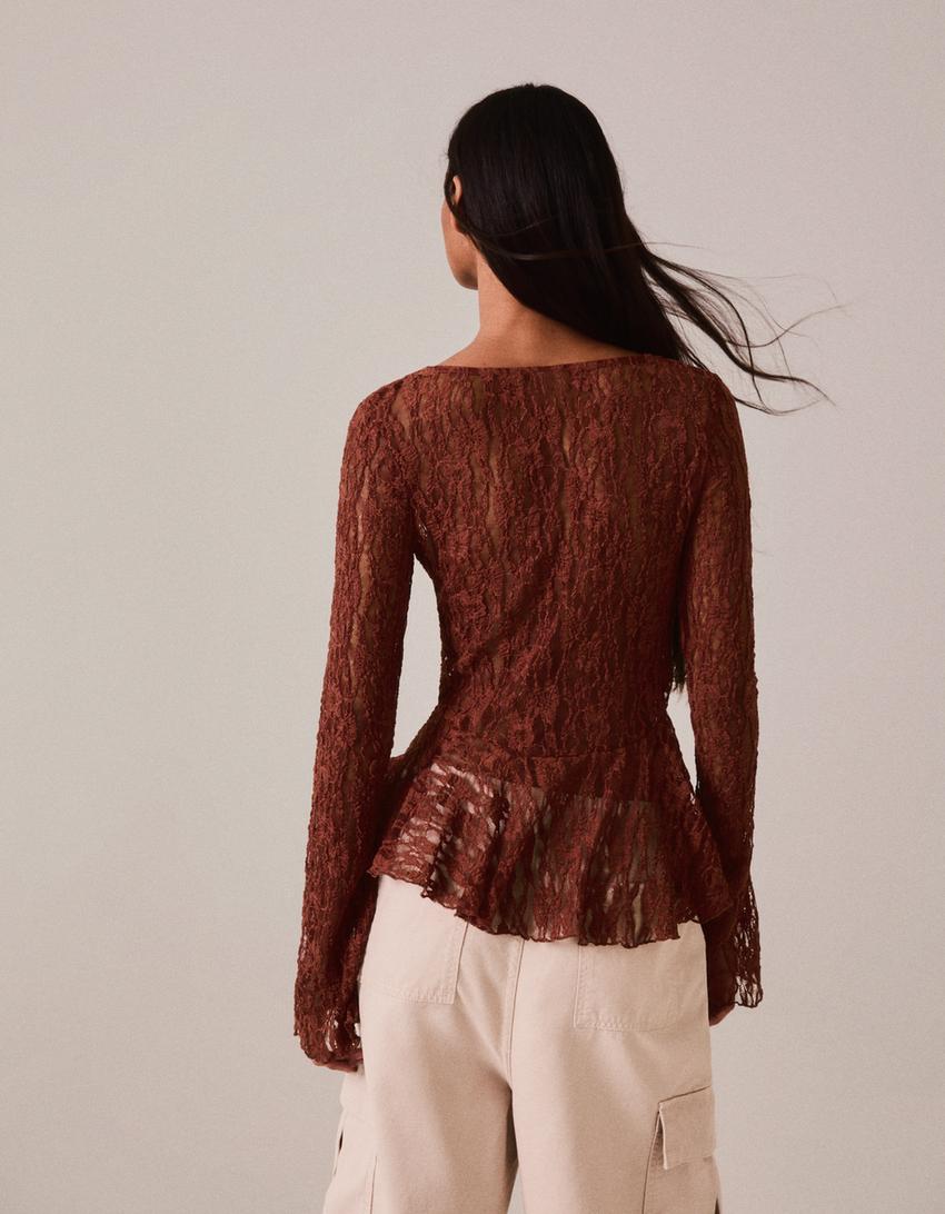 Chaqueta encaje volantes-Whisky