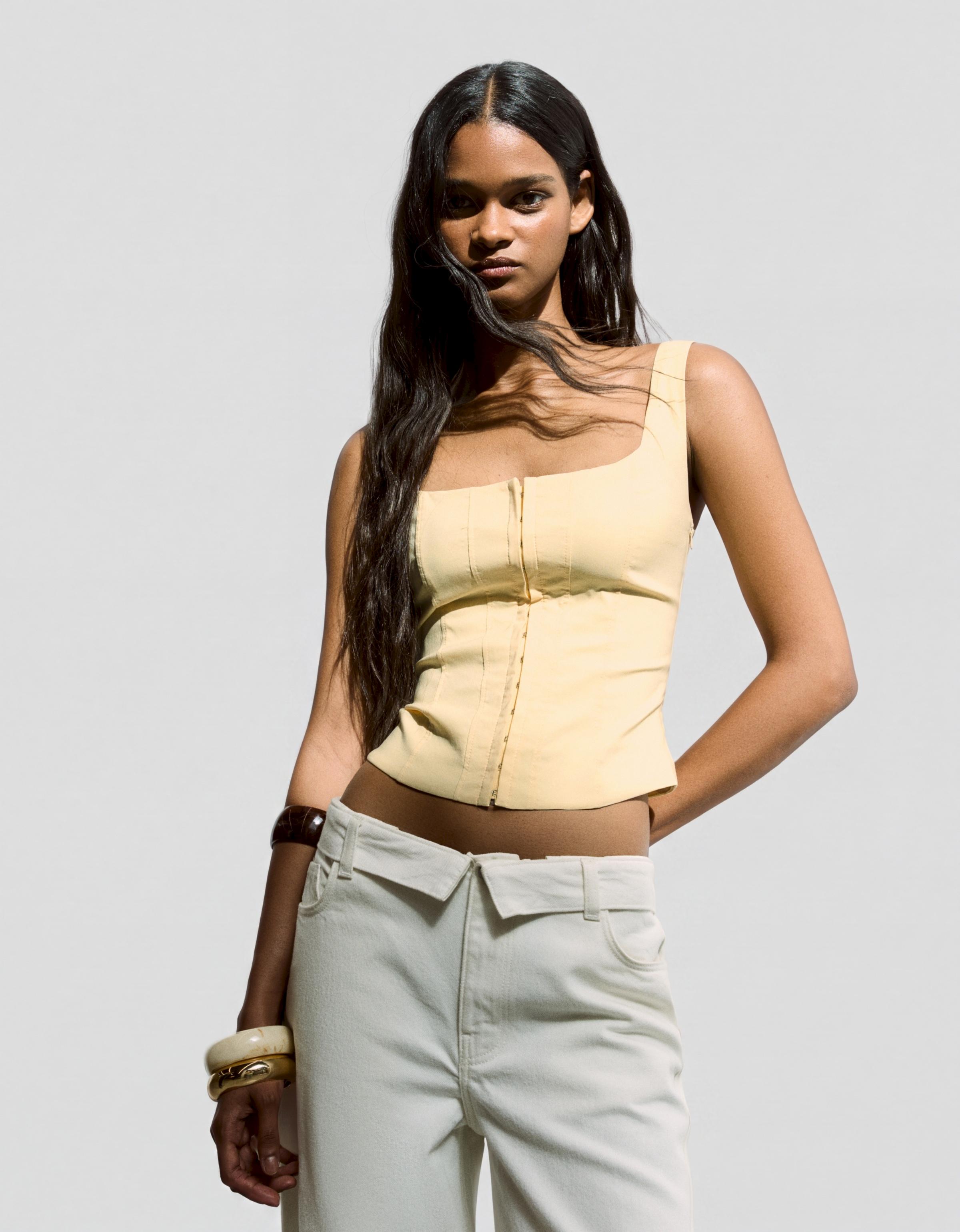 Bengaline corset top — Yellow