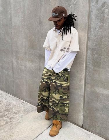 Barrel-leg jorts — Khaki 1