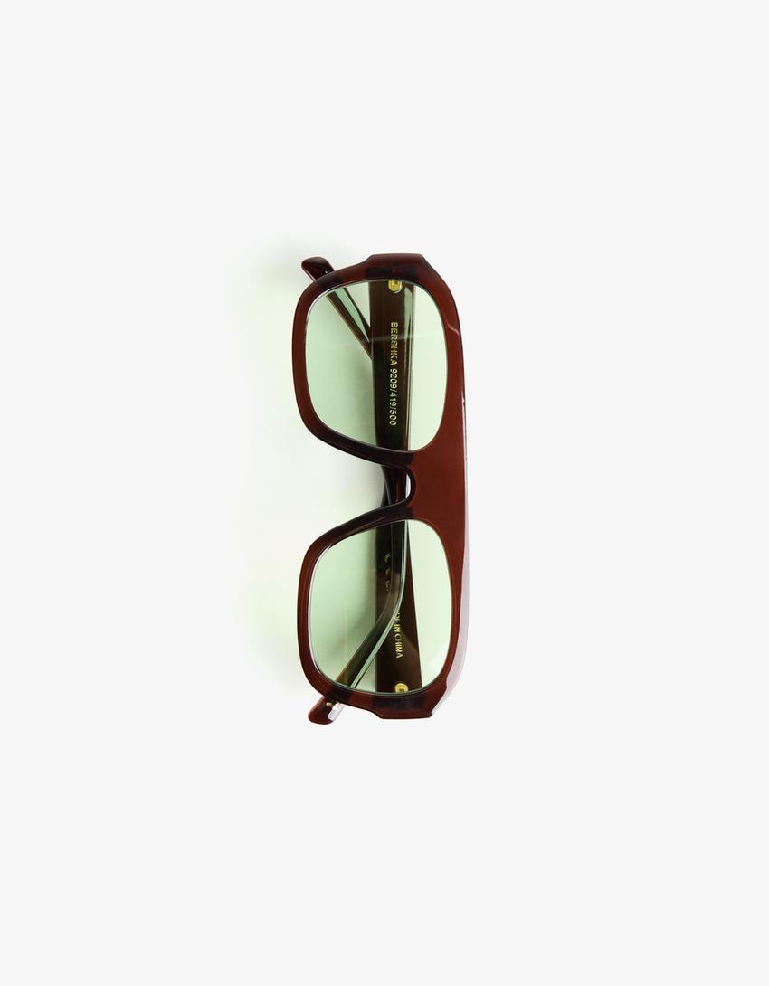 Lunettes à monture en plastique-Vert-0