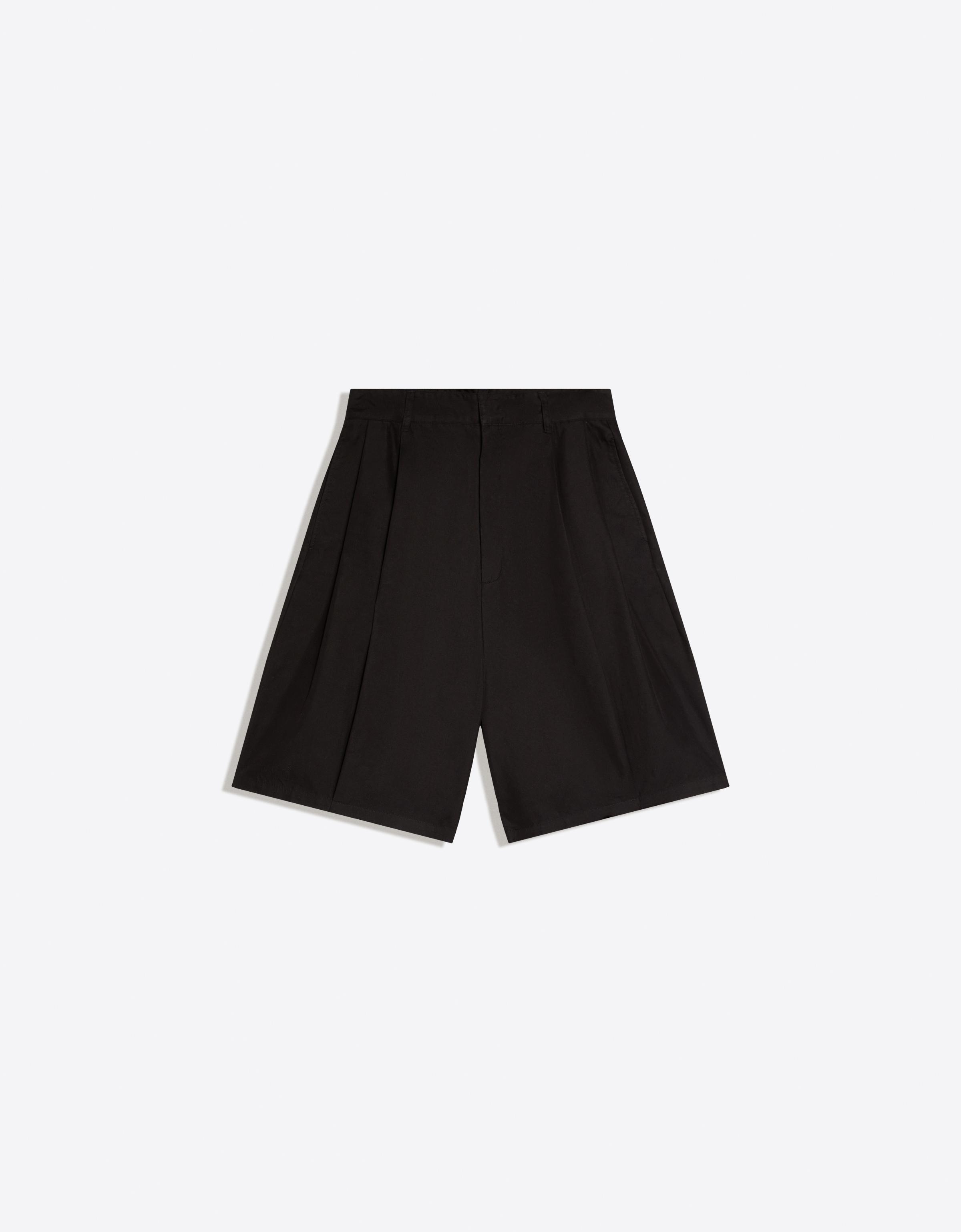 Bershka Bermuda Balloon Pinzas Hombre Negro