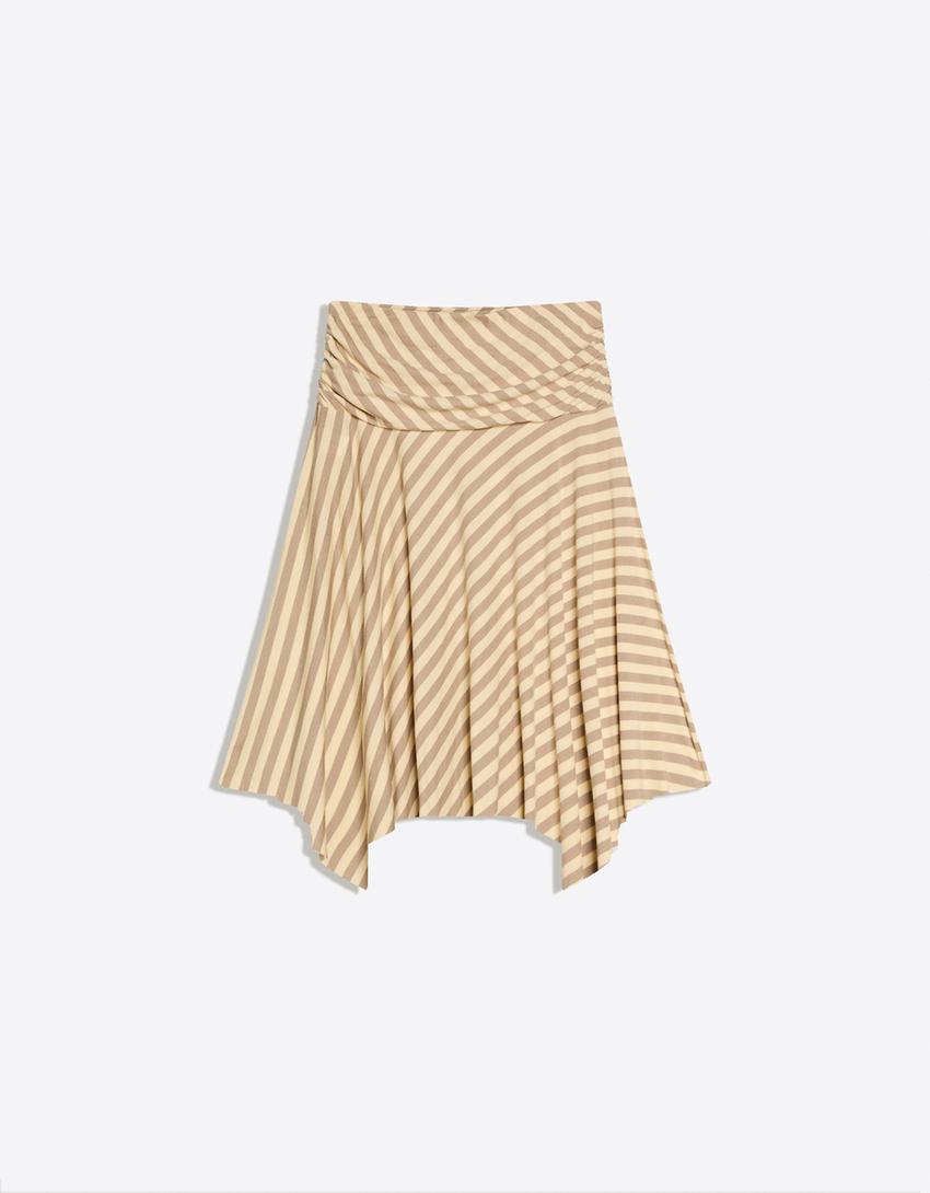 Gathered midi skirt-Yellow