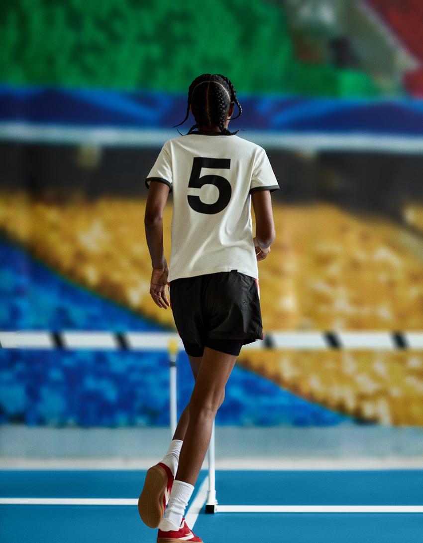 Camiseta manga curta contraste sport-Créma-1