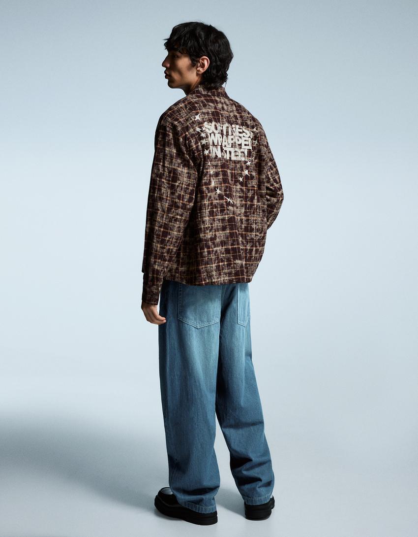 Jeans super baggy fit-Verde