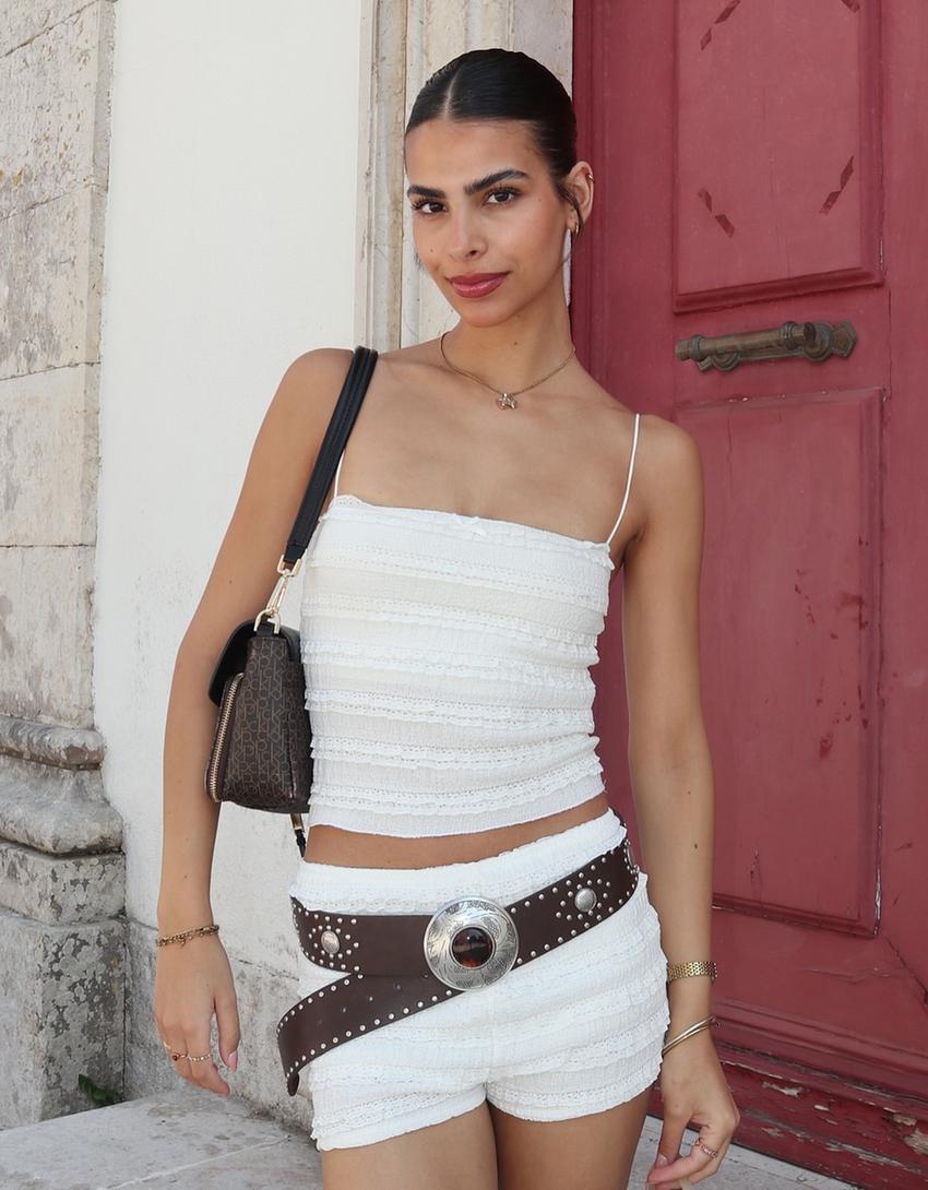 Top bandeau blonda-Blanco roto-3