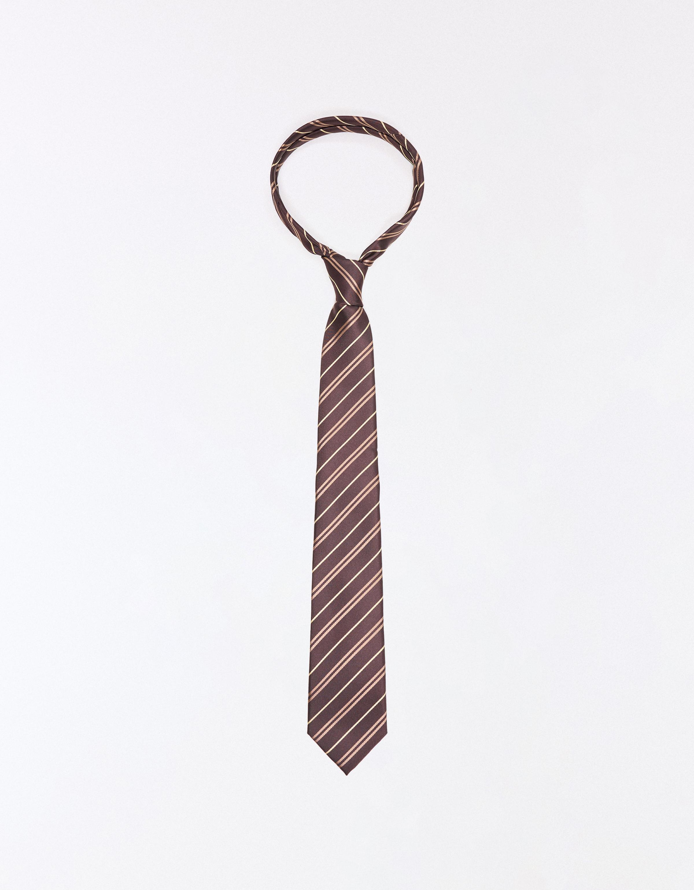 Pinstripe tie — Brown