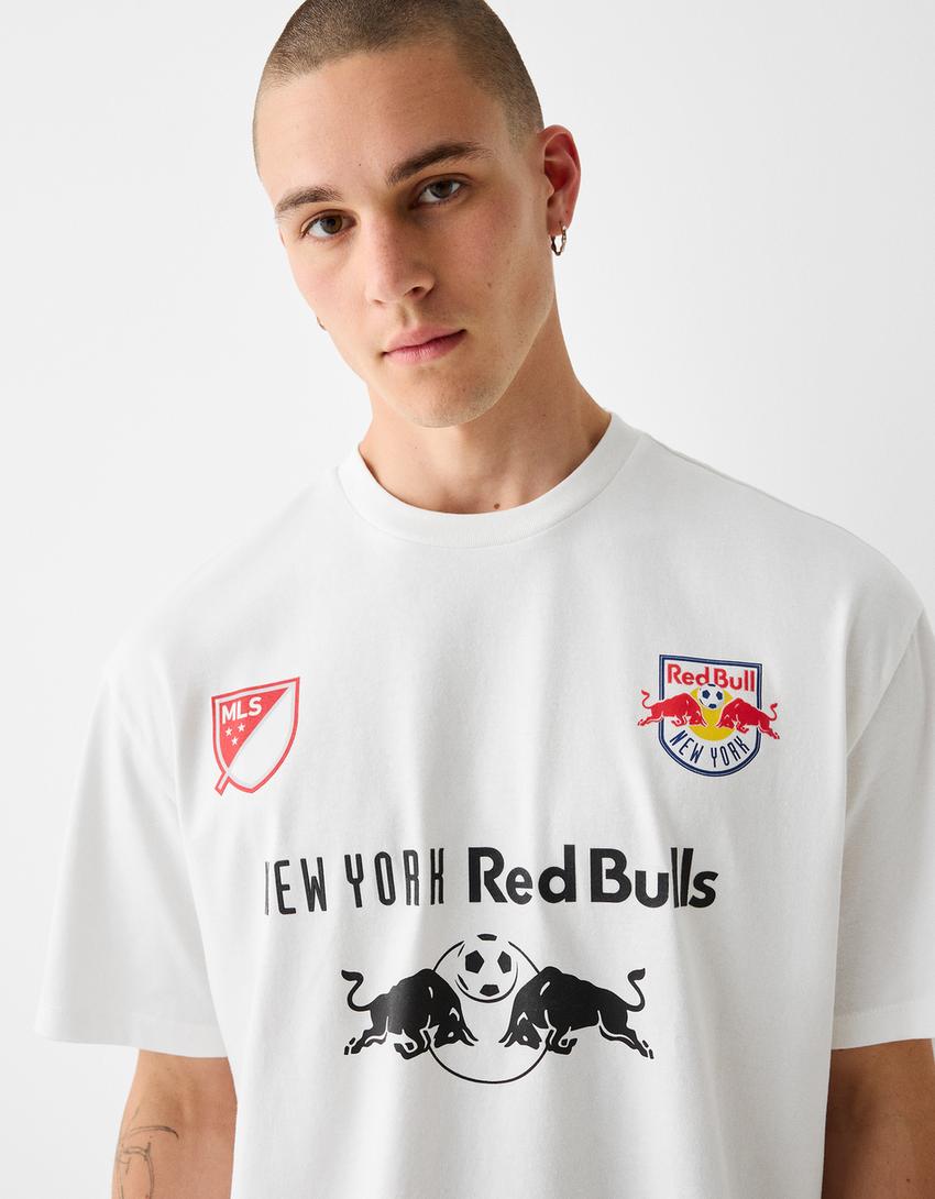 T-shirt New York Red Bulls boxy fit imprimé-Blanc-2