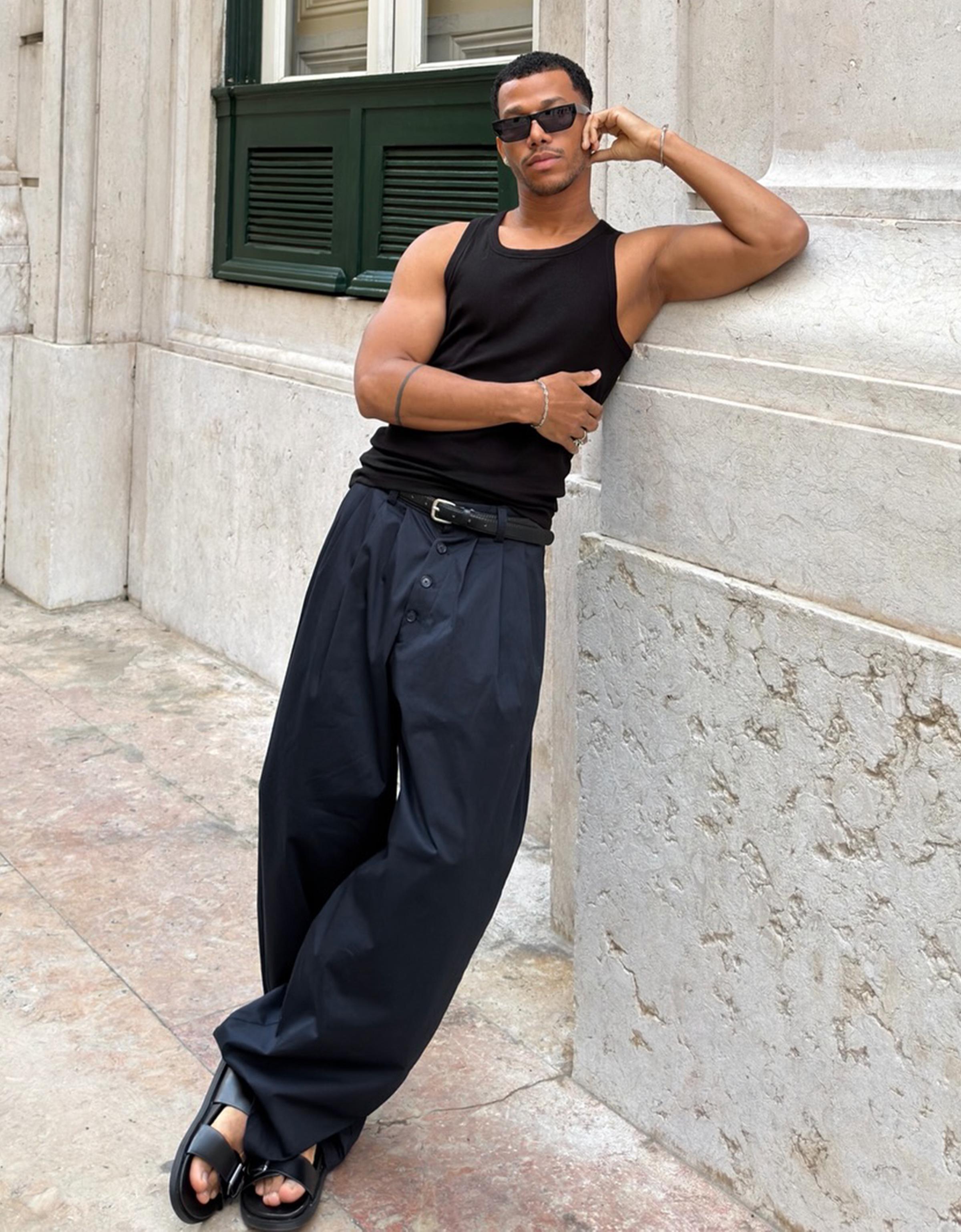 Pantalón Barrel Tailoring Hombre 40 Marino