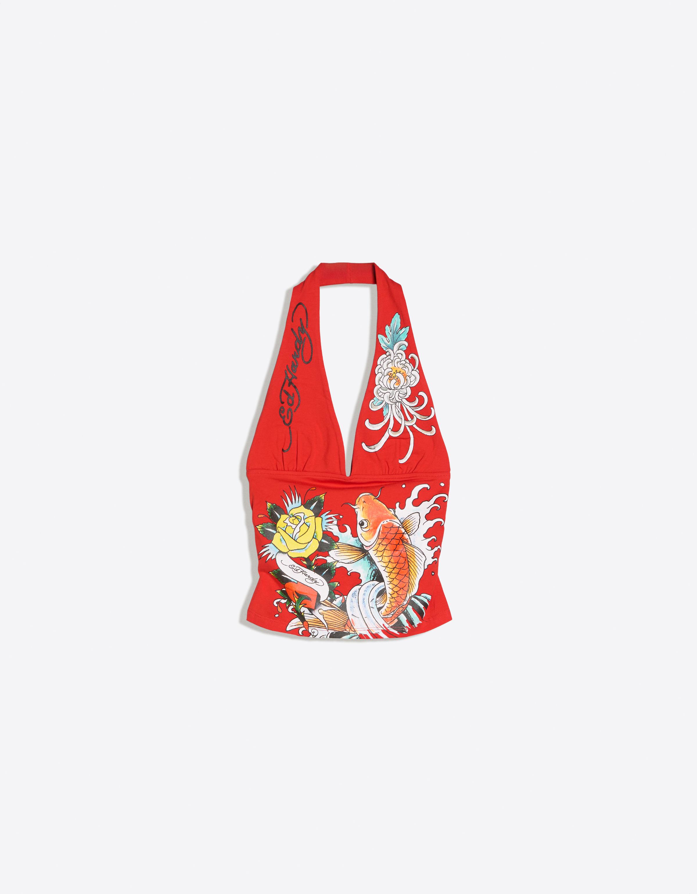 ED HARDY X BERSHKA halter top — Red