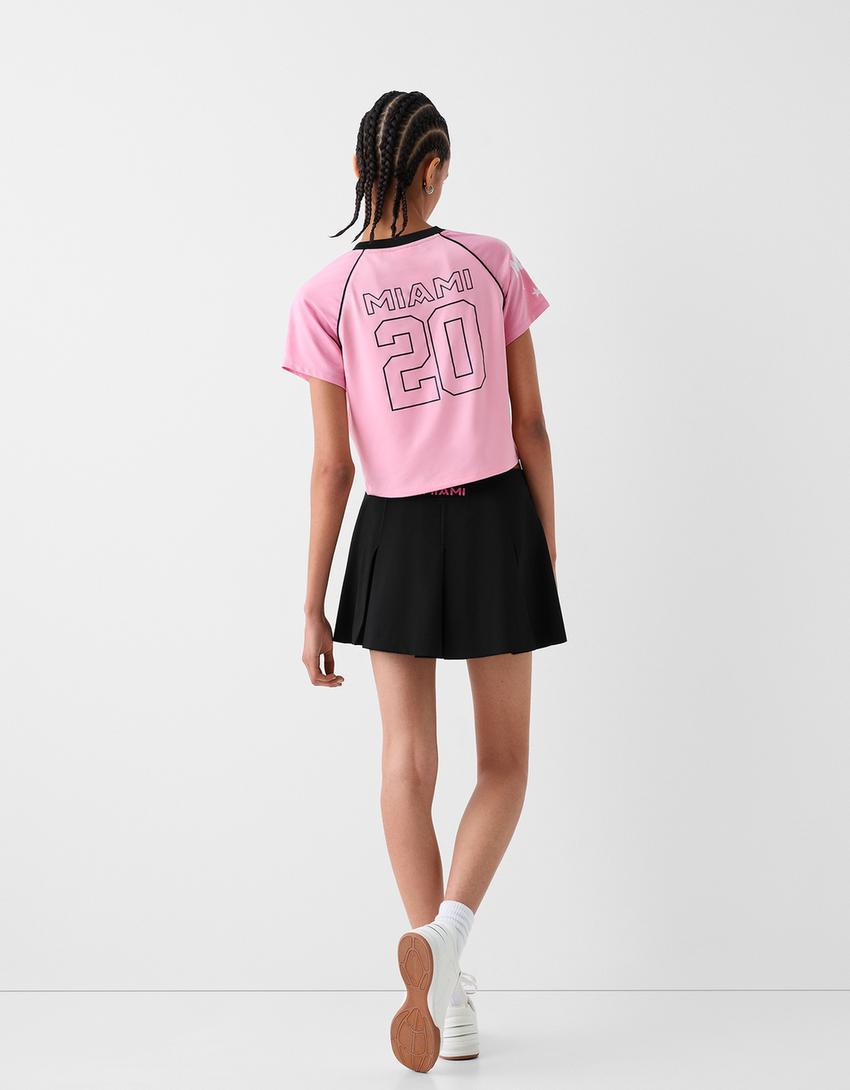 Inter Miami CF mini skirt with box pleats-Black-2