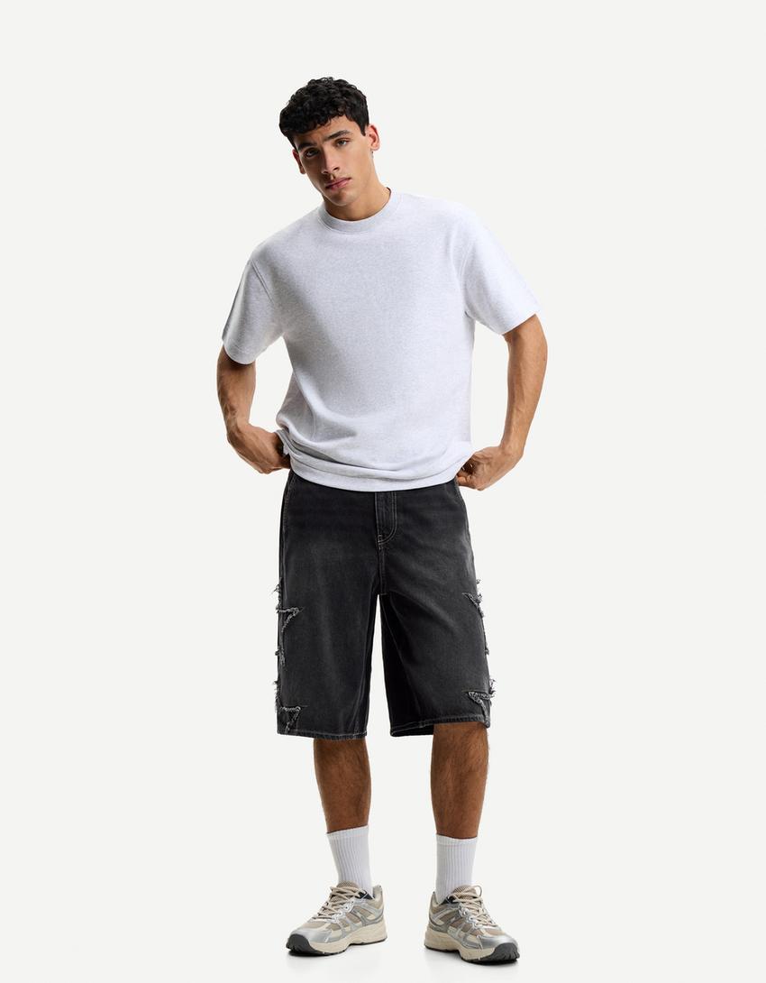 Bermuda baggy parches-Negro