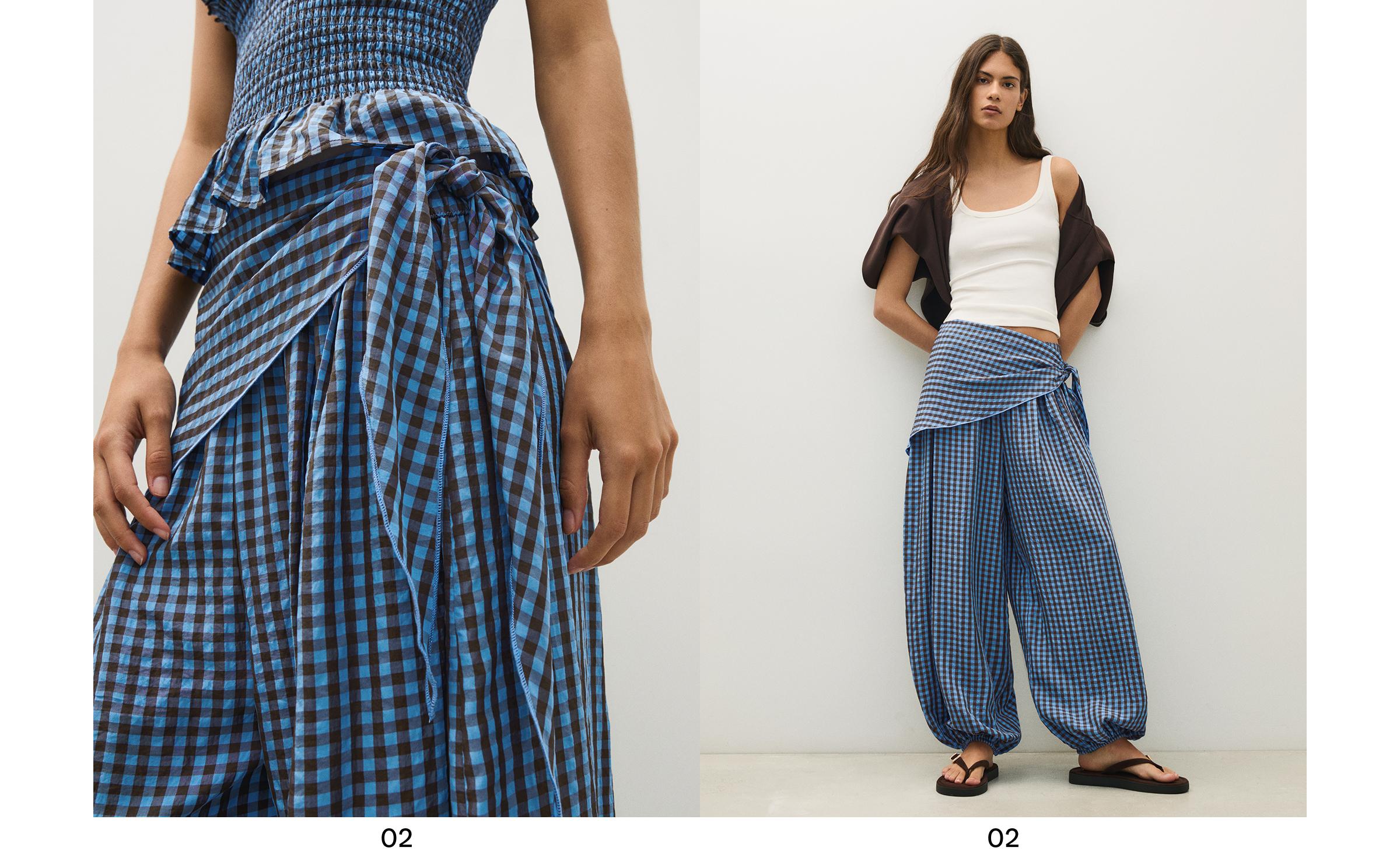 Scarf print sarouel trousers — Blue