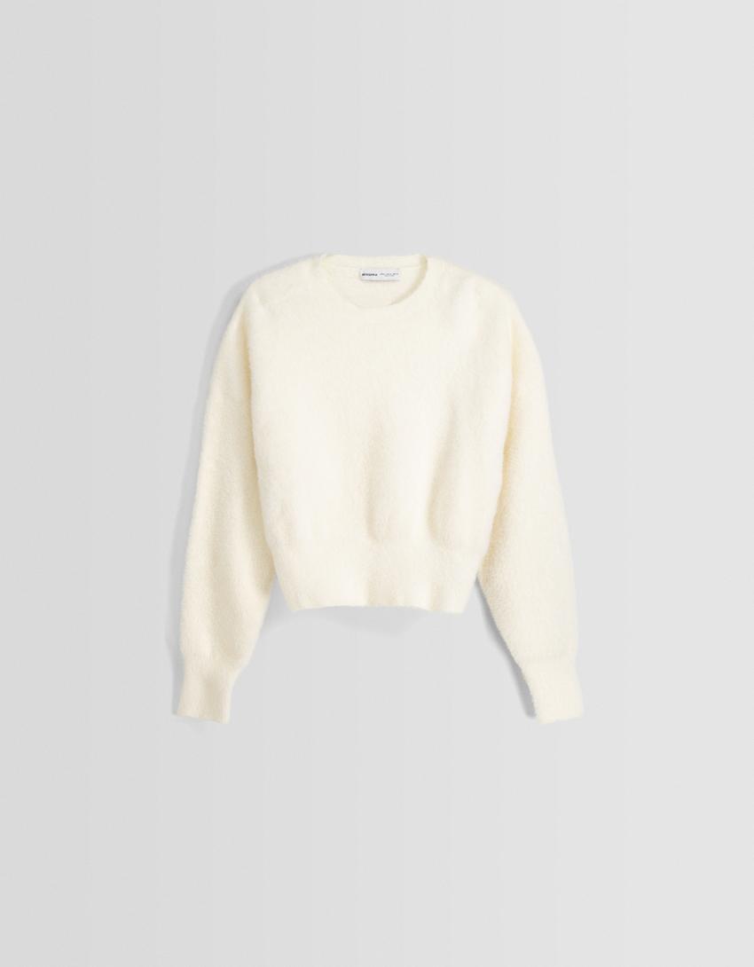 سويتر من الفرو الاصطناعي-كريمي-4